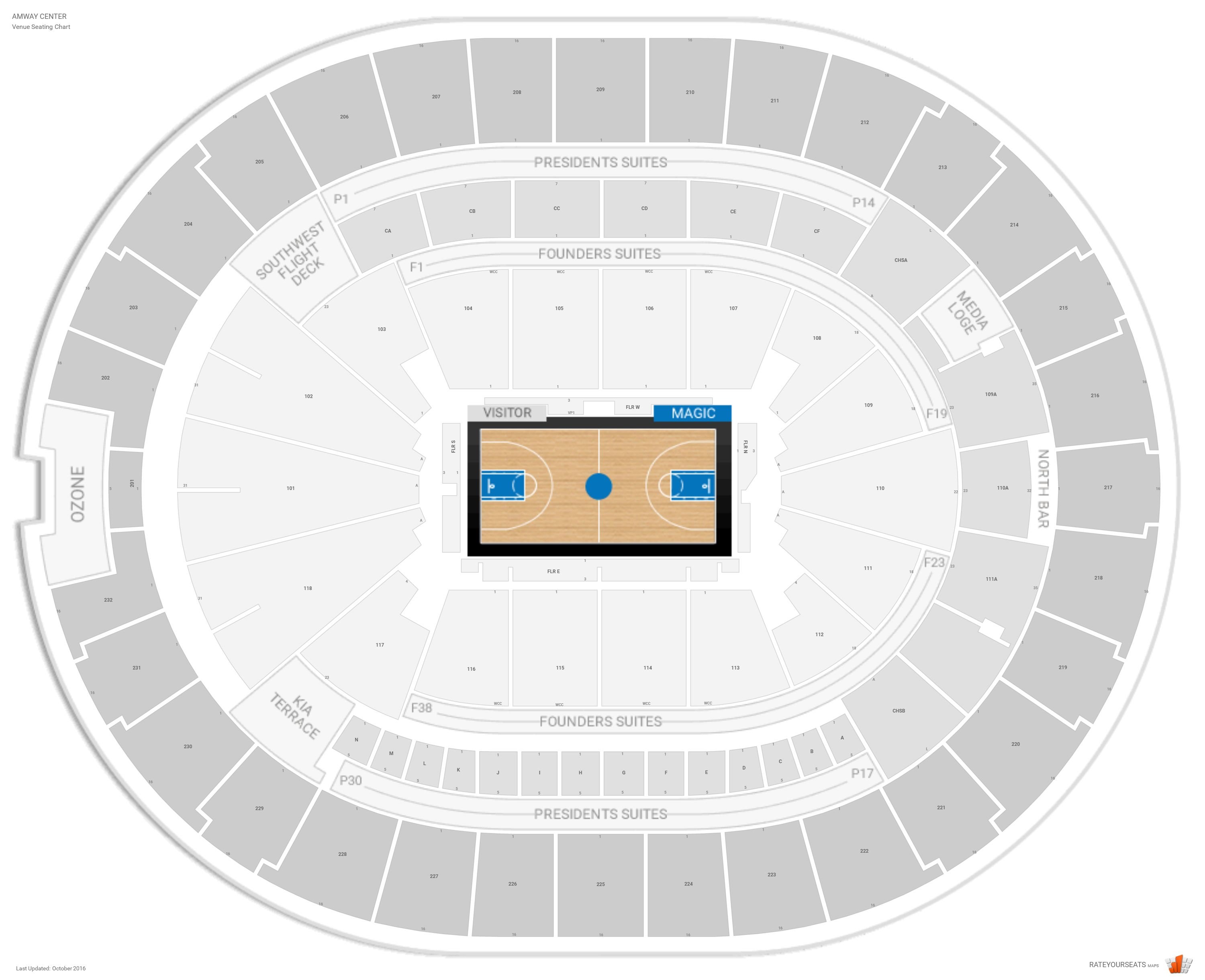 Amway Center Seating Chart With Seat Numbers