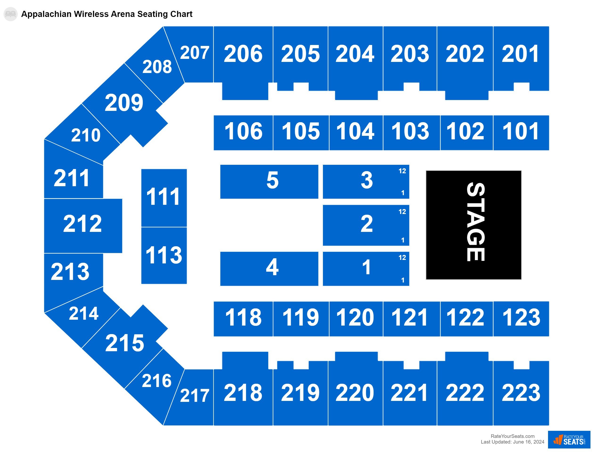 Interactive seating chart Concert seating chart at Appalachian Wireless Arena