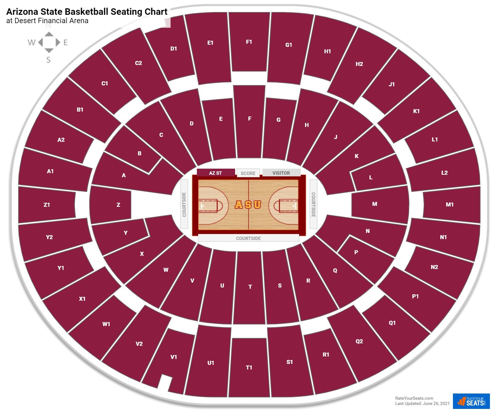 Arizona State  Sun Devils Seating Chart at Desert Financial Arena