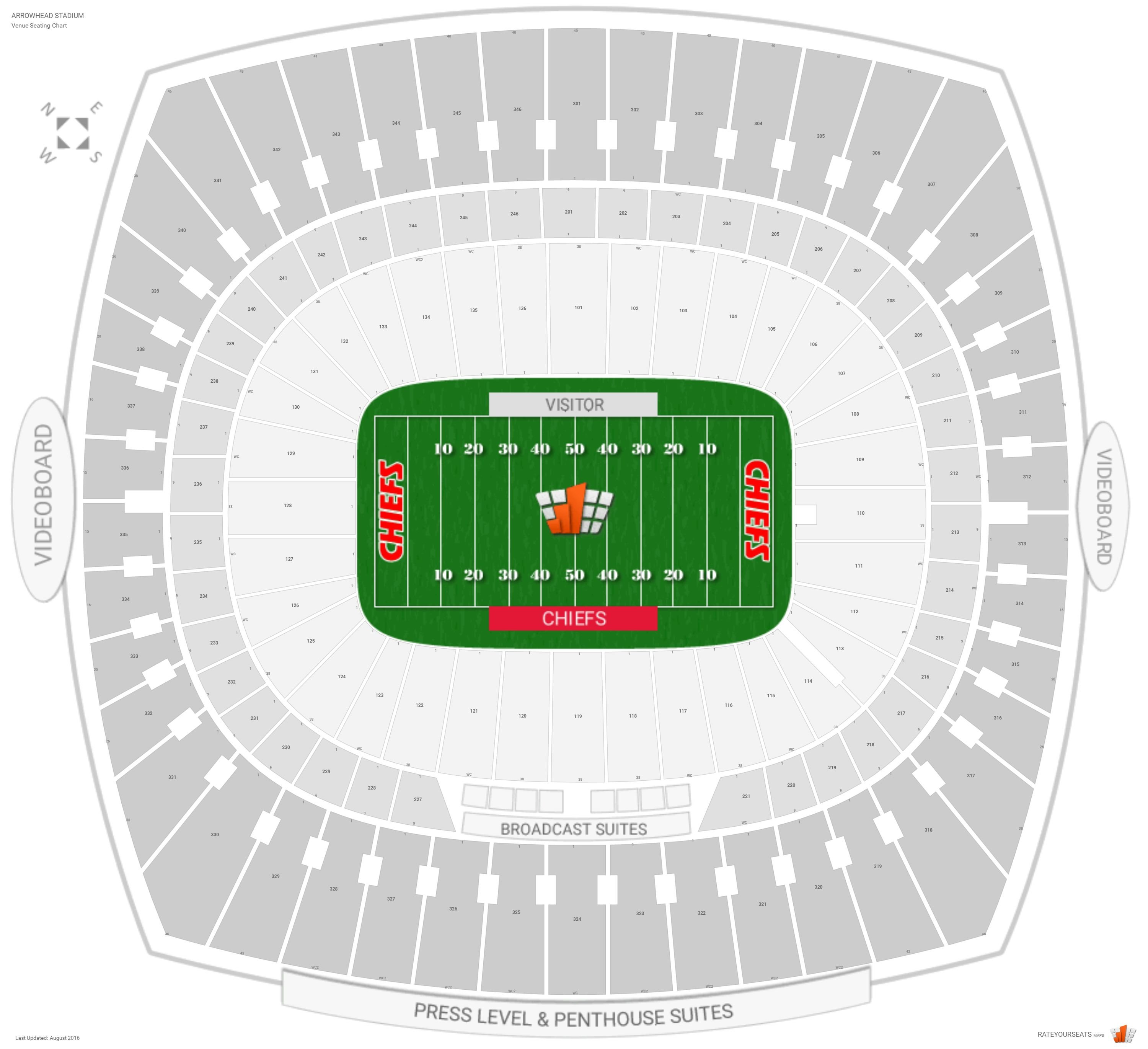 Kansas City Chiefs Arrowhead Seating Chart