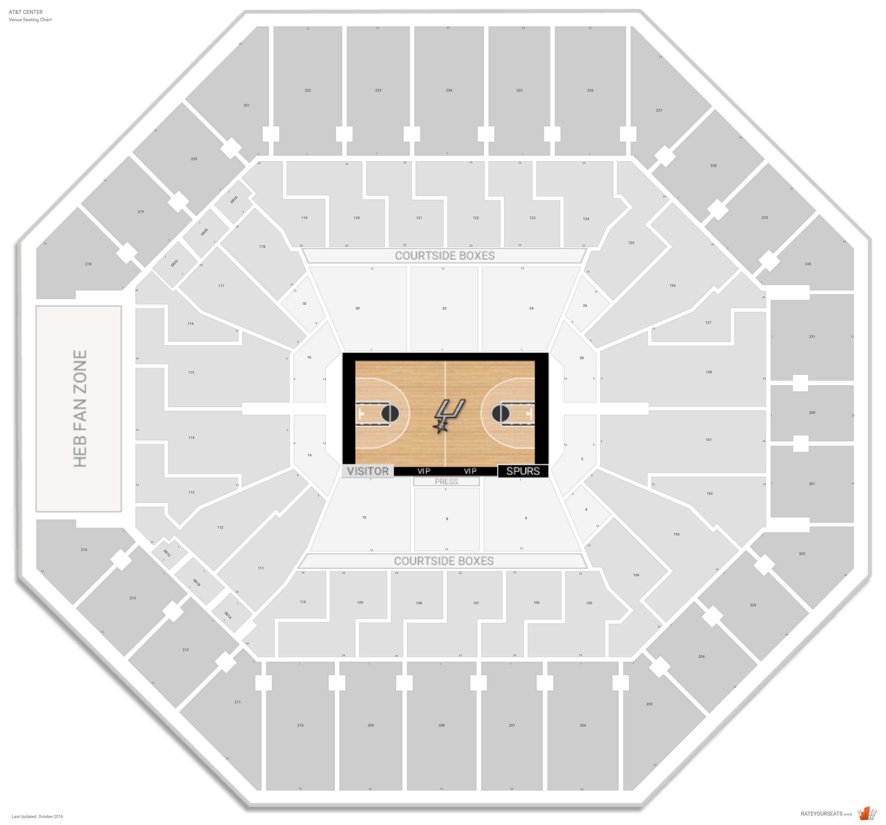 San Antonio Spurs Seating Chart With Rows