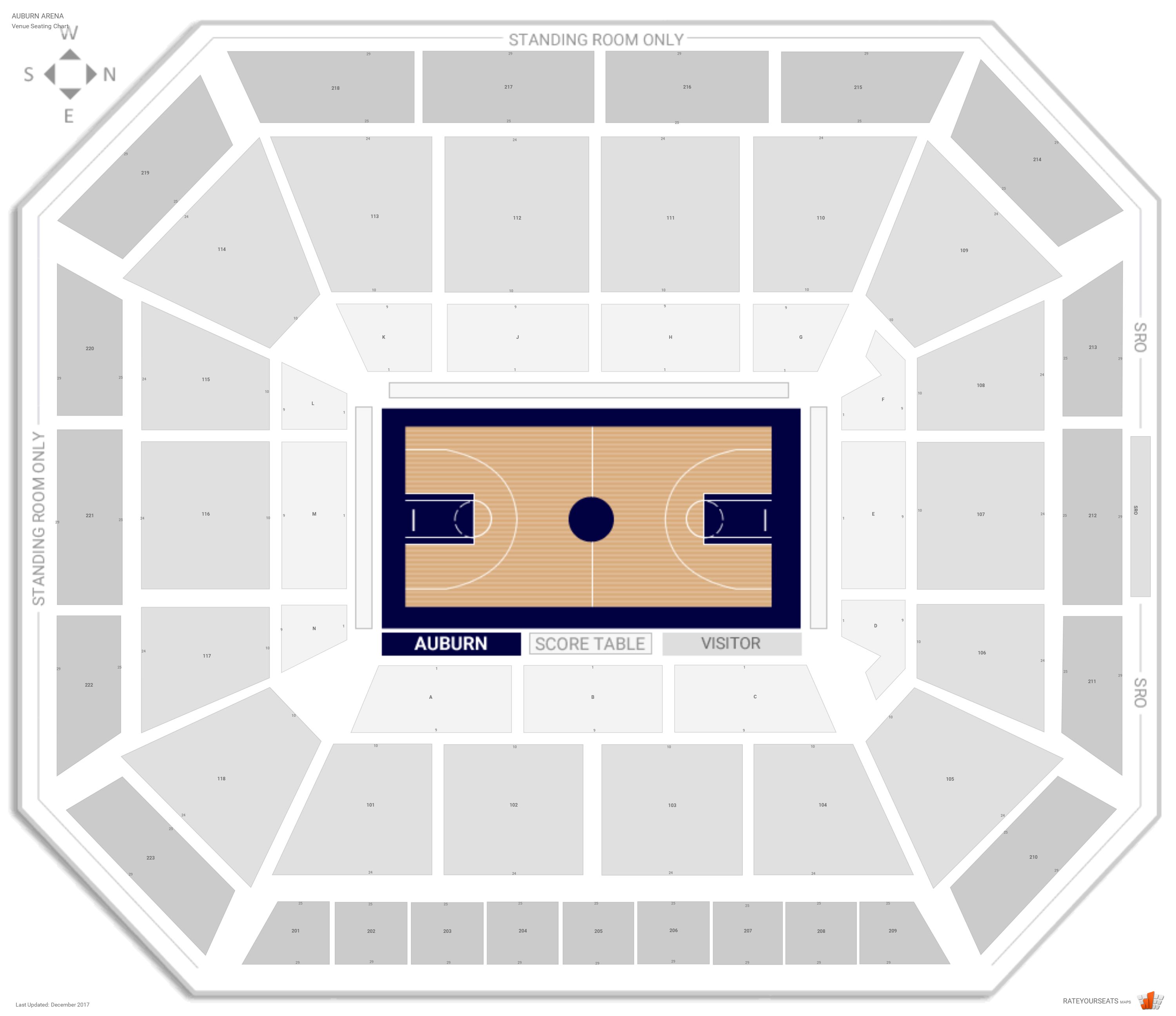 Auburn Seating Chart With Rows