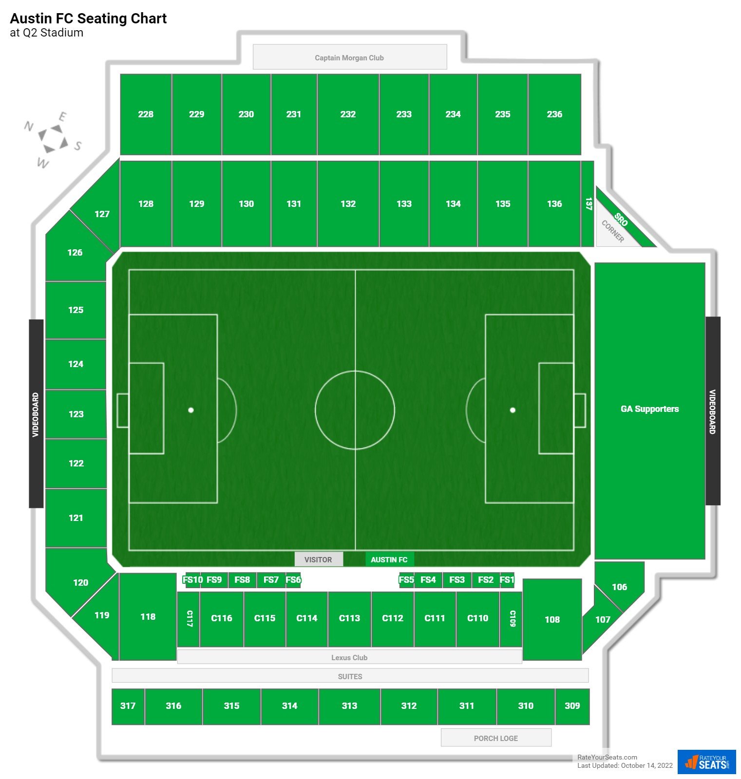 Austin FC Seating Chart at Q2 Stadium