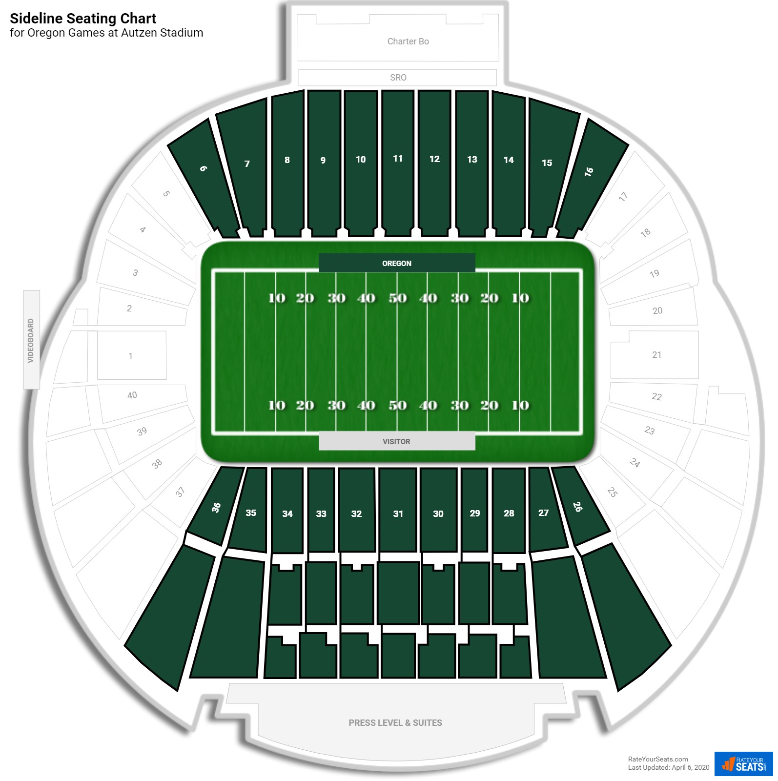 Detailed Autzen Stadium Seating Chart