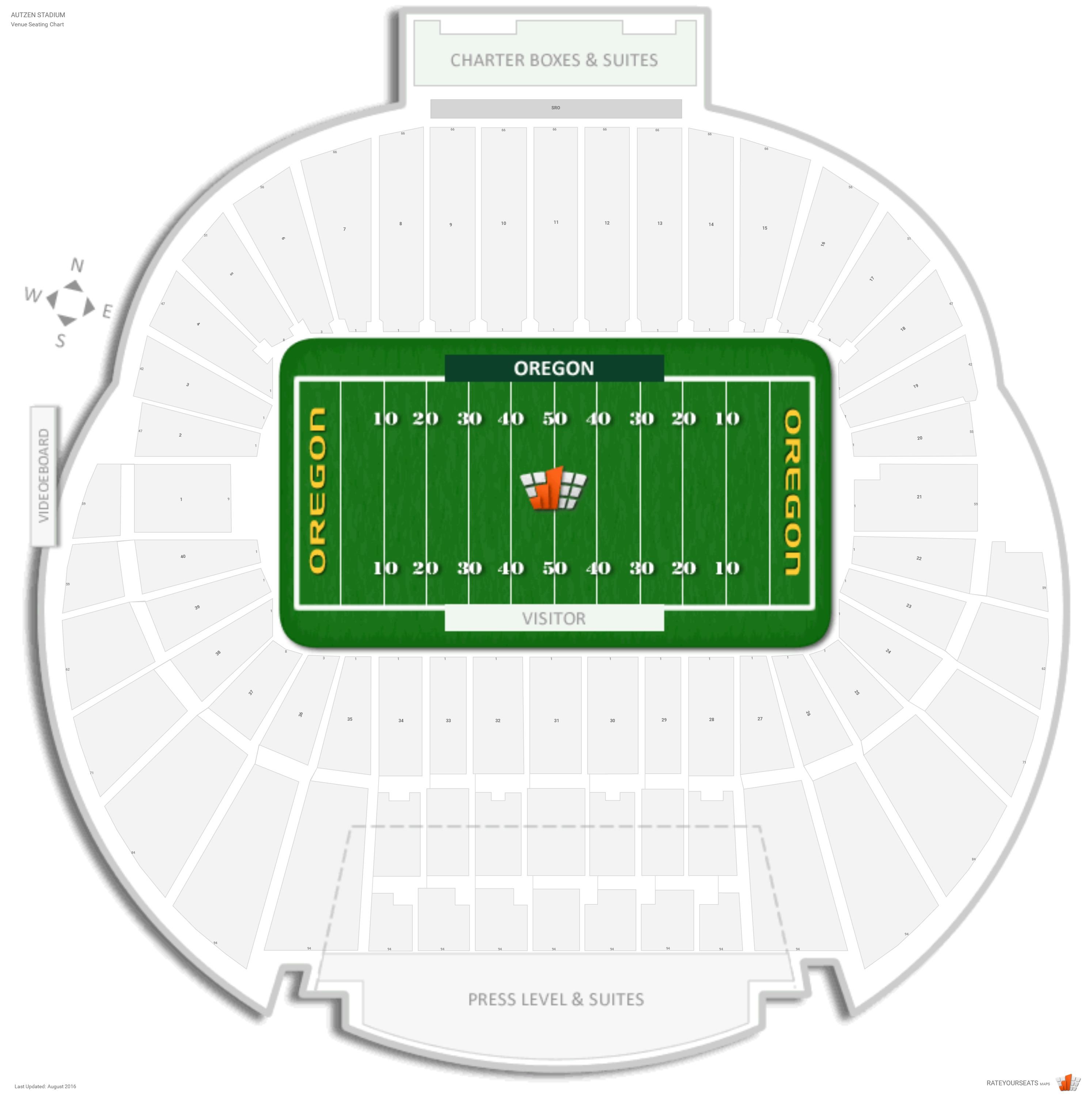 Oregon Ducks Stadium Seating Chart