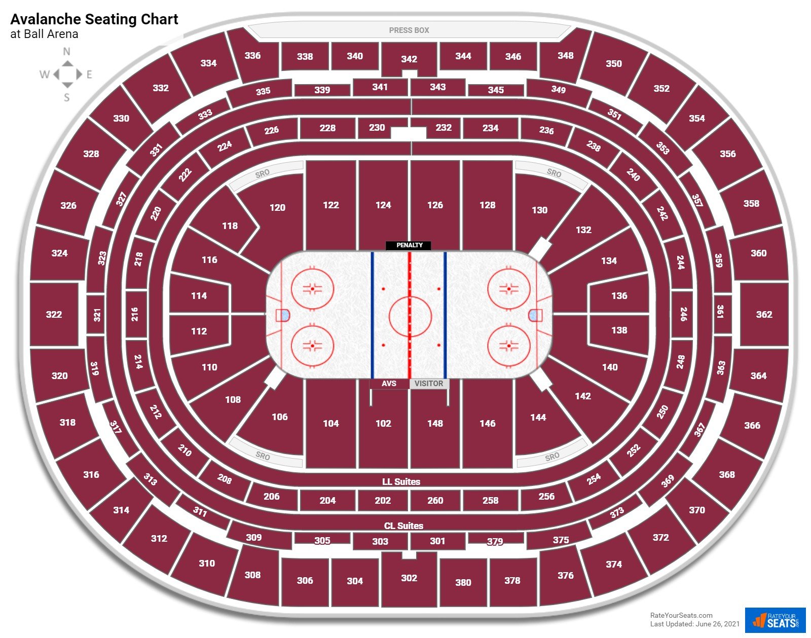 Colorado Avalanche Seating Chart at Ball Arena