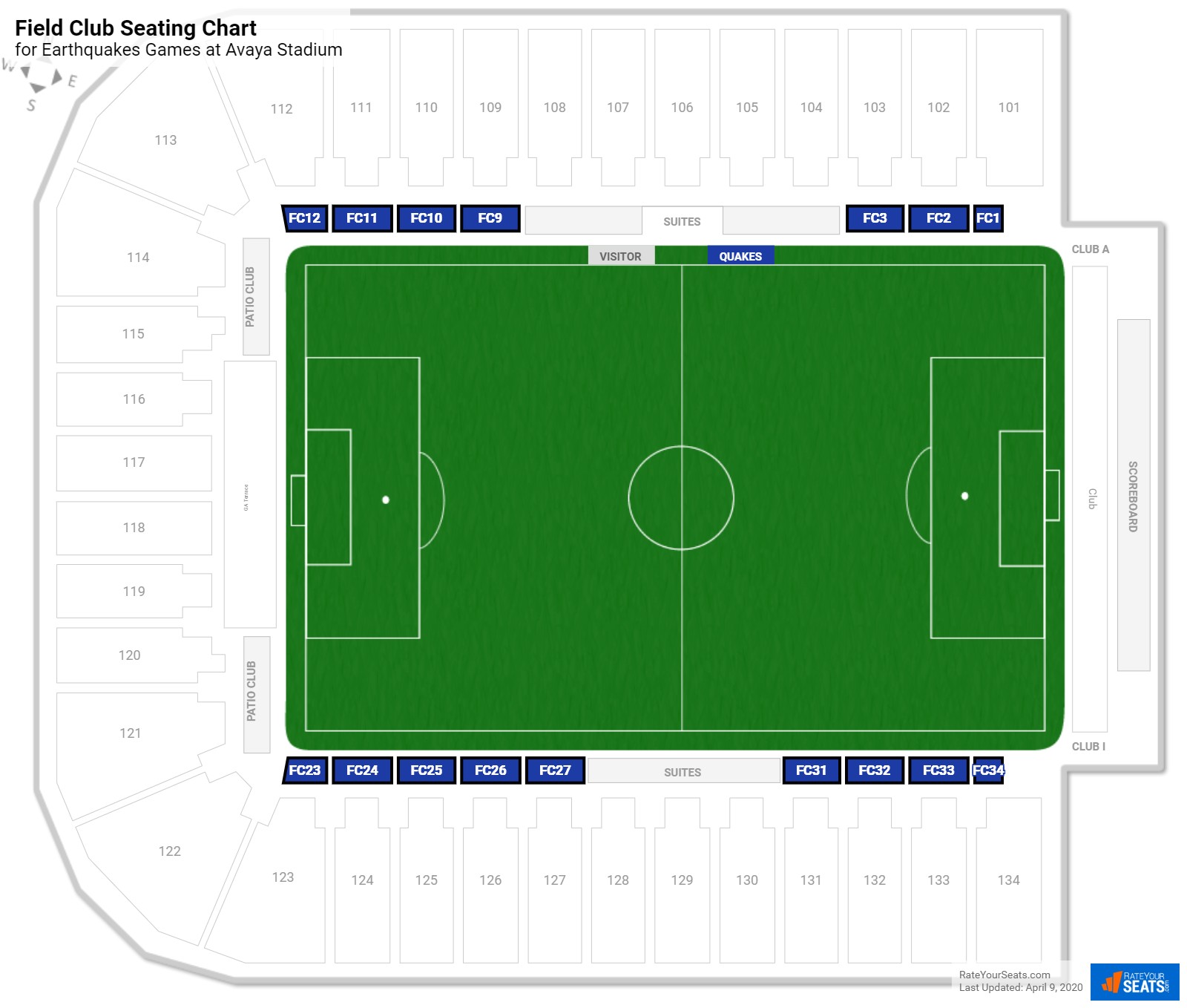 Earthquakes Seating Chart