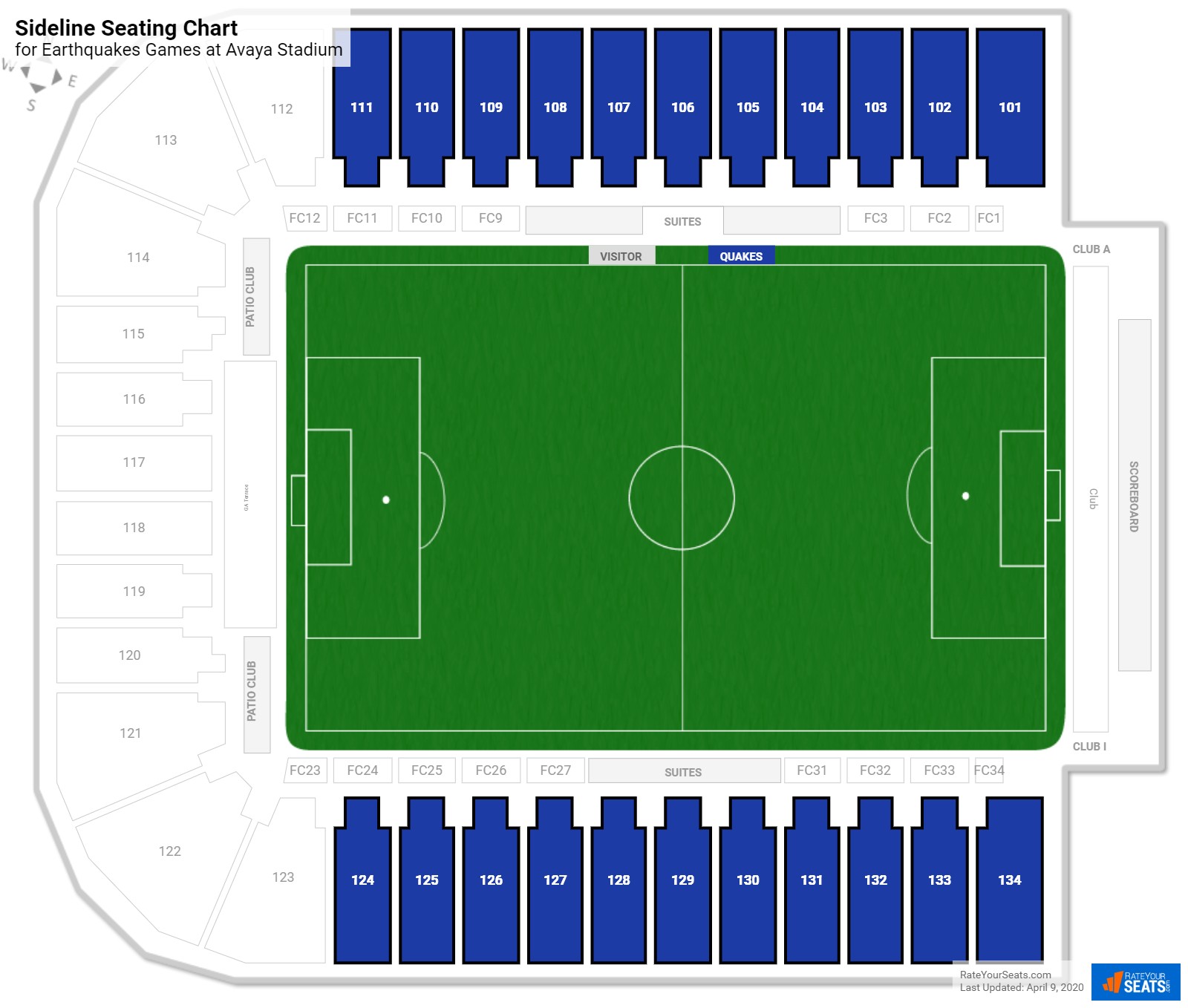 Earthquakes Seating Chart