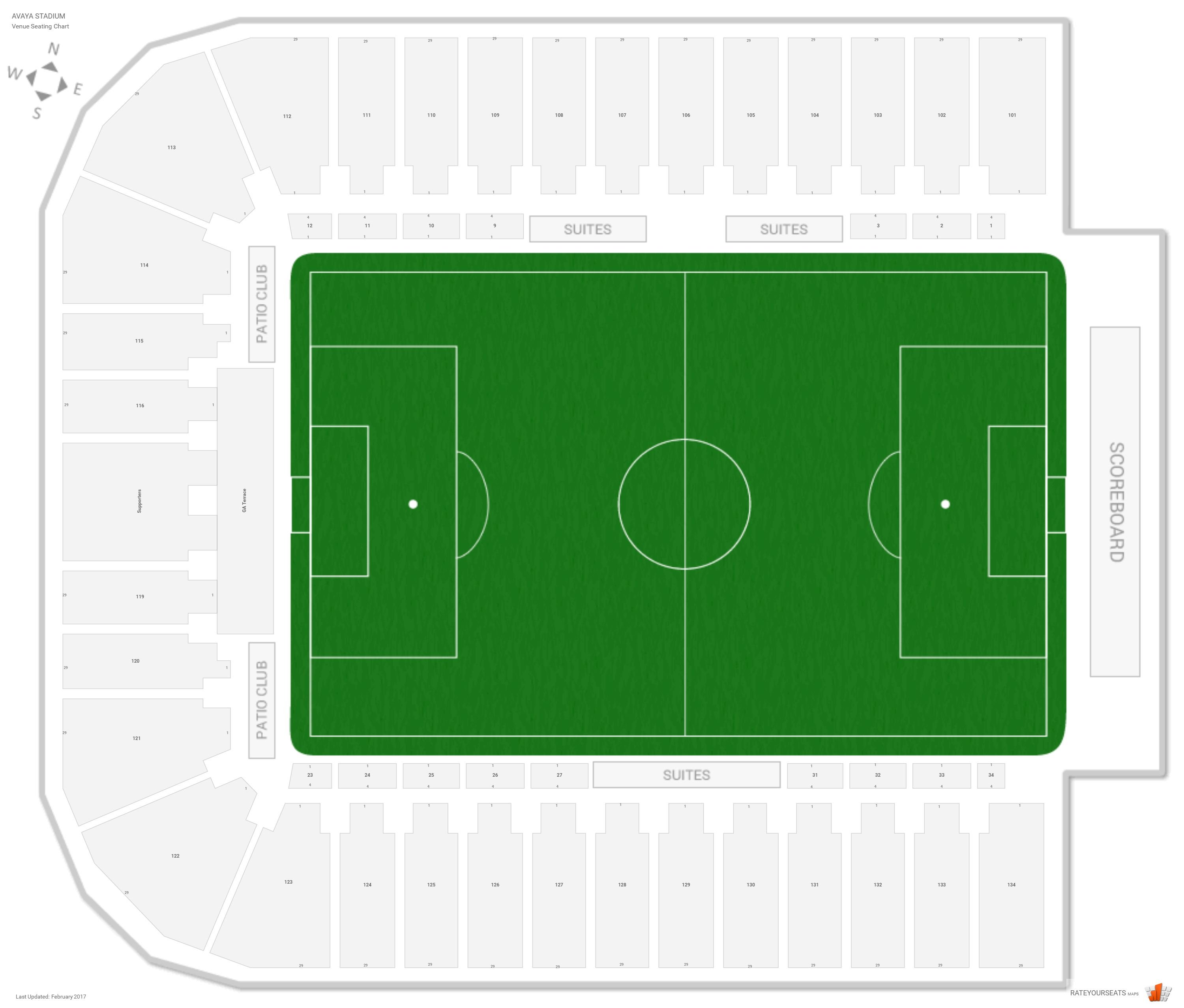 Avaya Stadium Seating Chart 3d