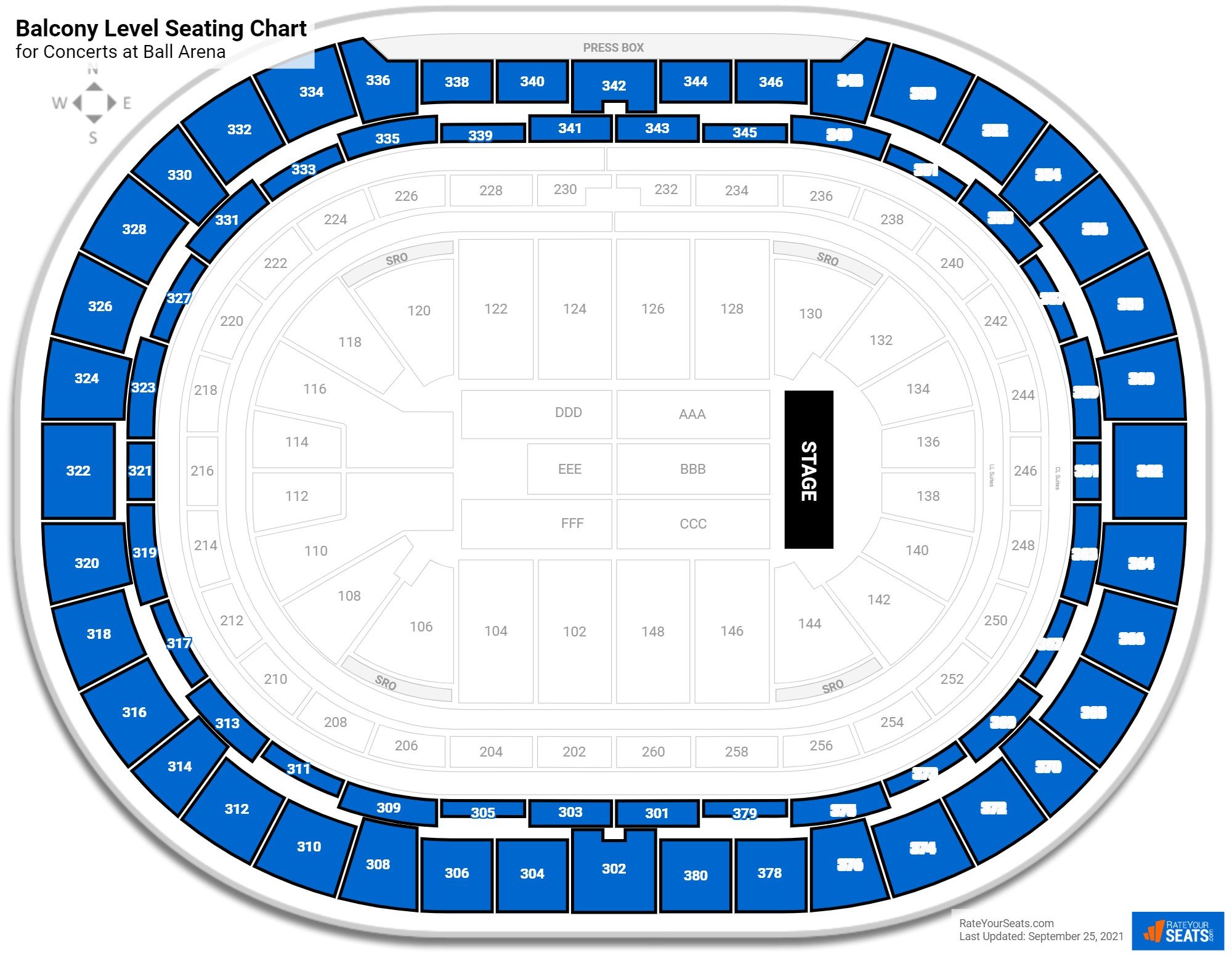 Ball Arena Seating Chart + Rows, Seats and Club Info