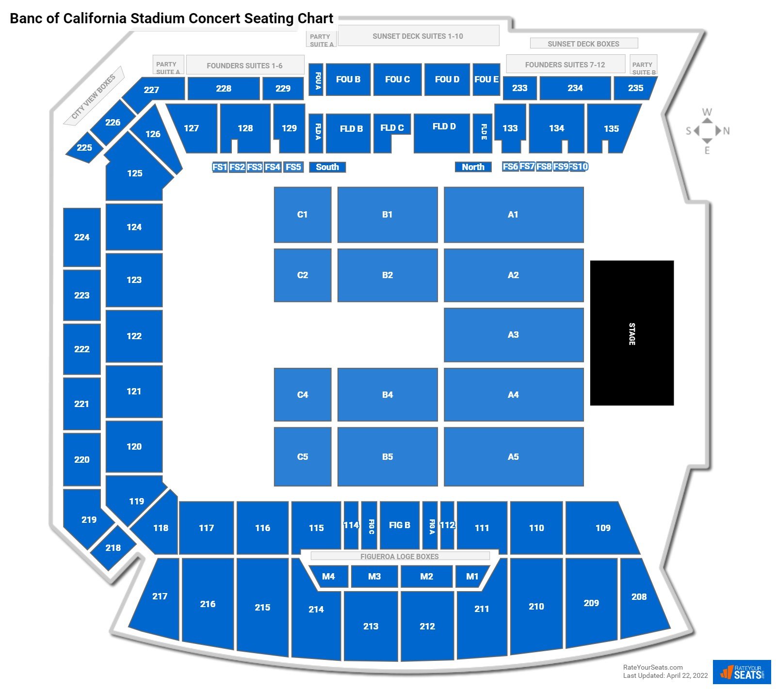 Banc of California Stadium Concert Seating Chart