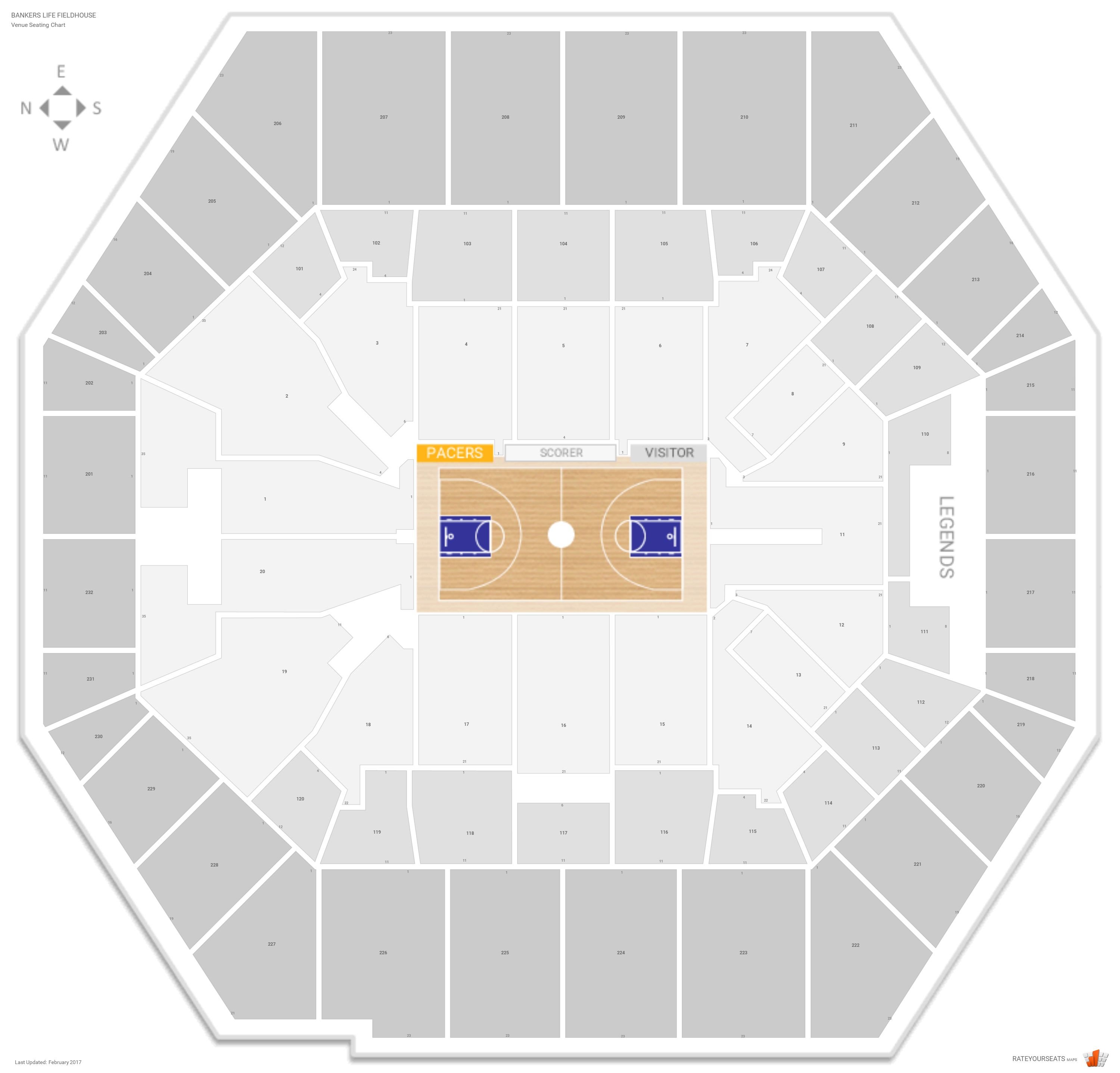 Indiana Pacers Tickets Seating Chart