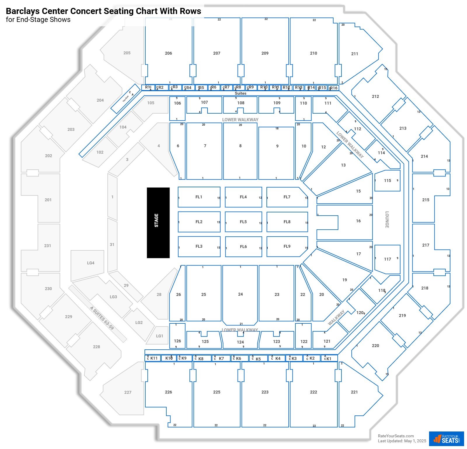 Barclays Center seating chart with rows concert
