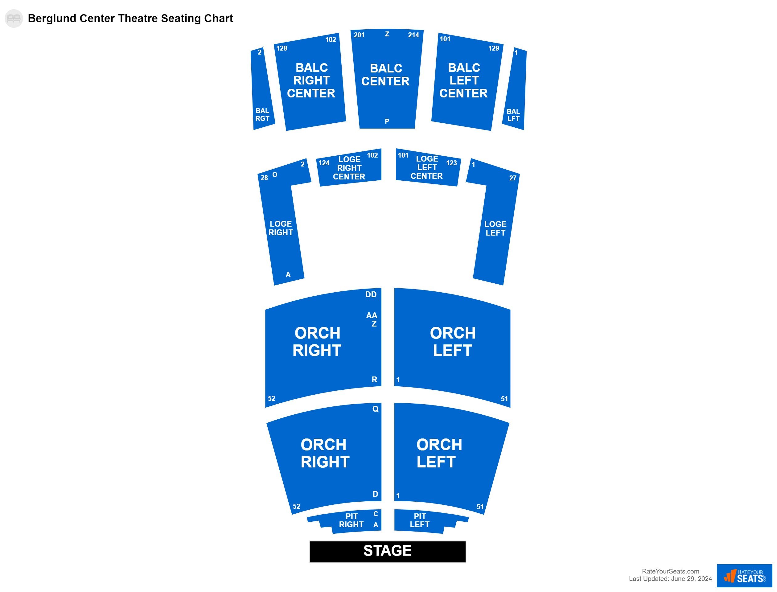 Interactive seating chart Family seating chart at Berglund Center