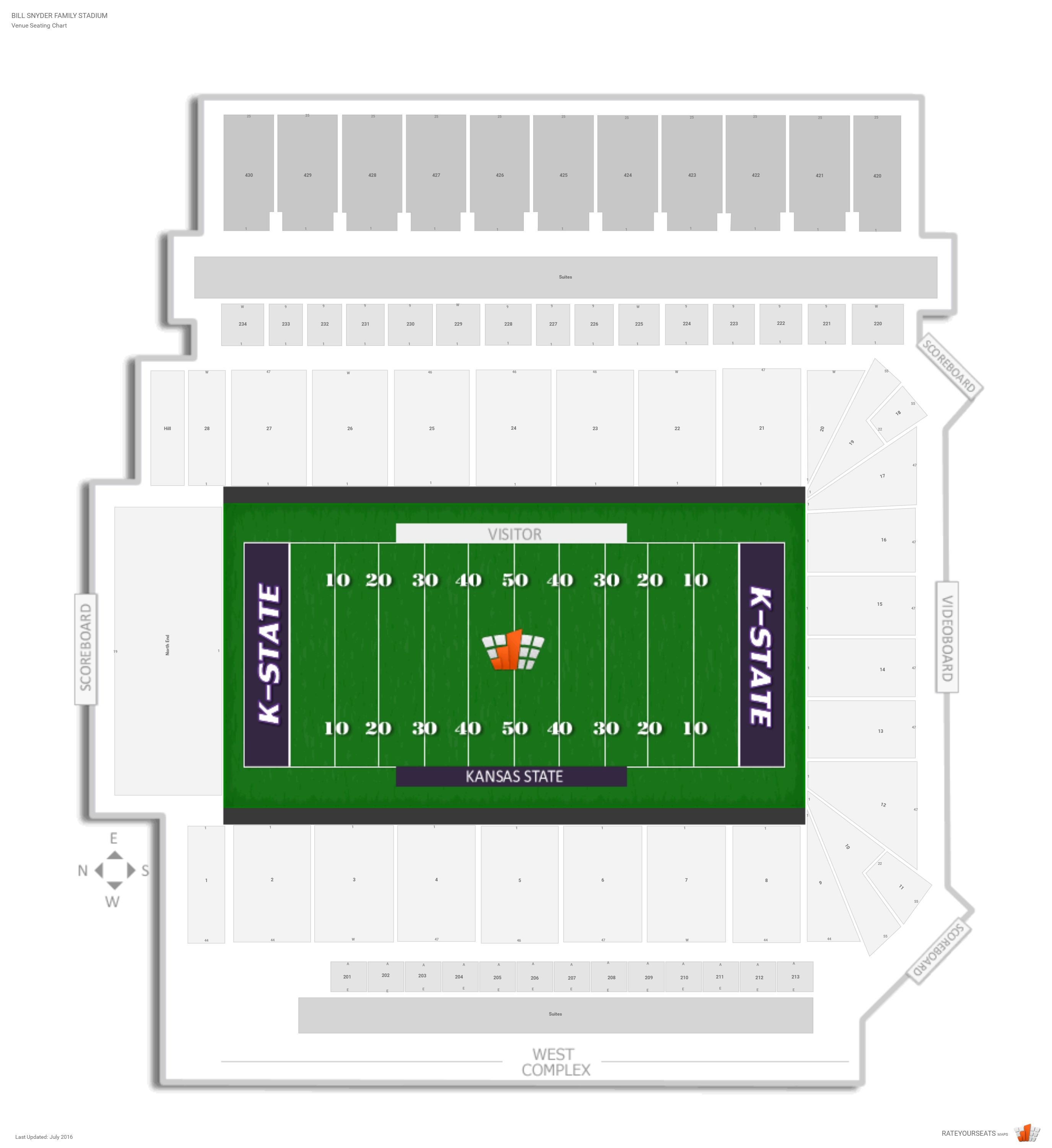 Seating Chart Bill Snyder Family Football Stadium