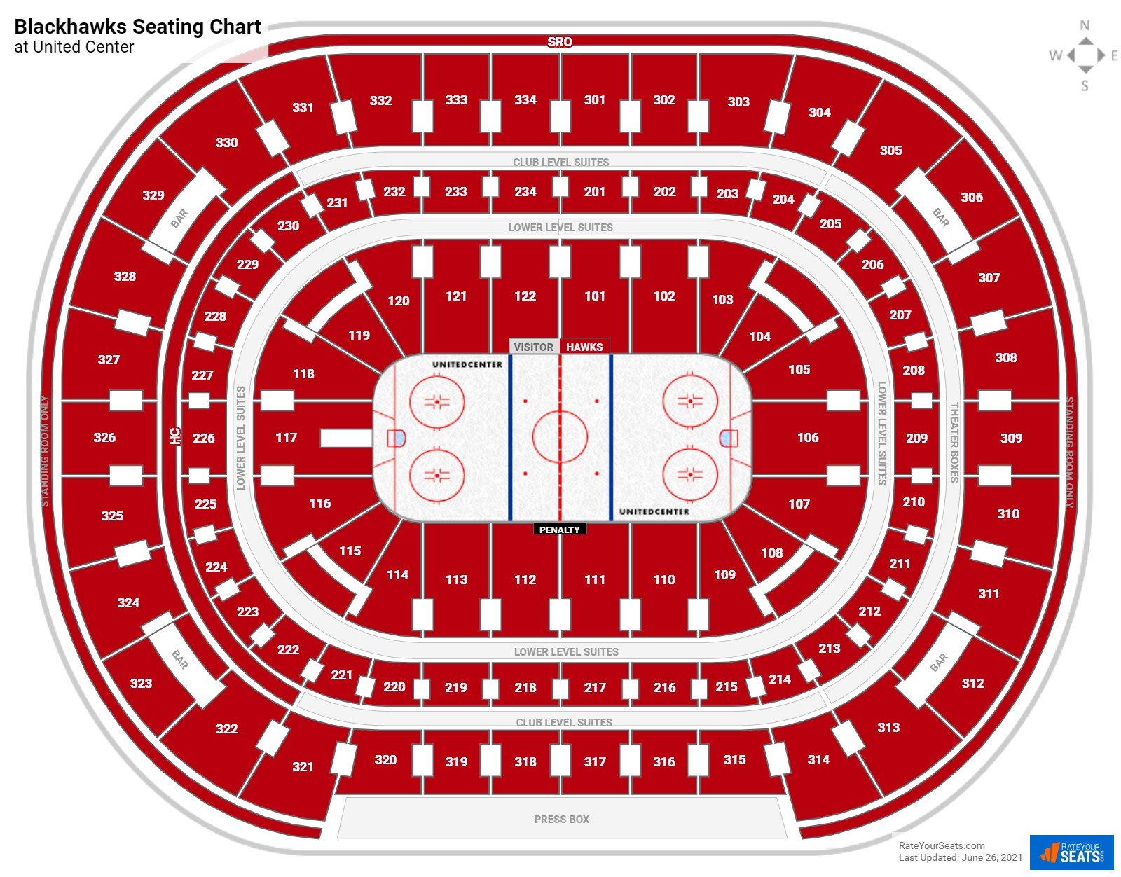 Chicago Blackhawks Seating Chart at United Center