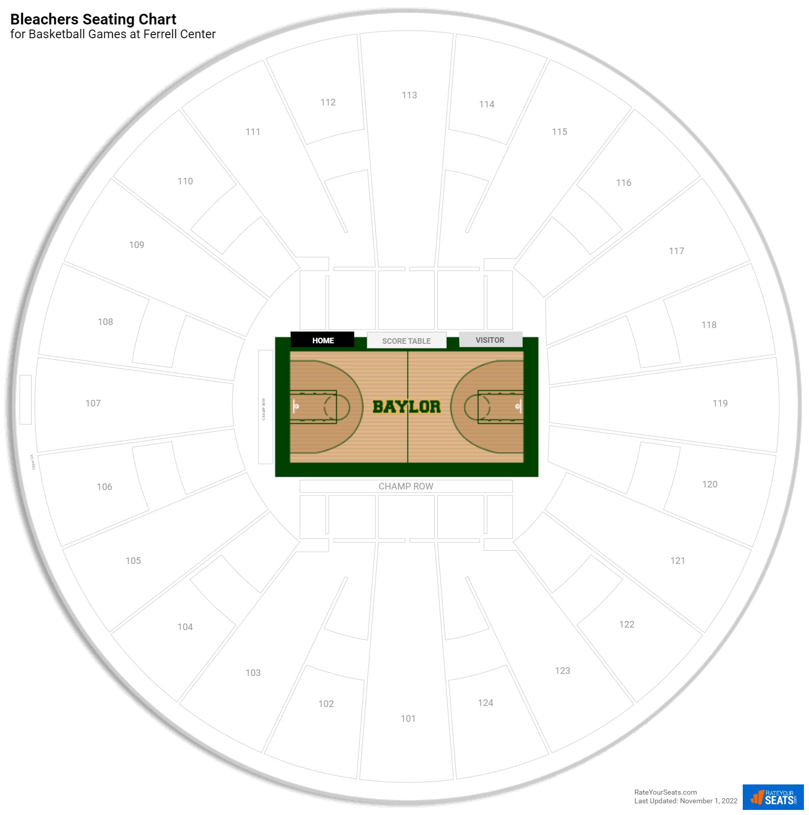 click to enlarge Basketball Bleachers Seating Chart at Ferrell Center
