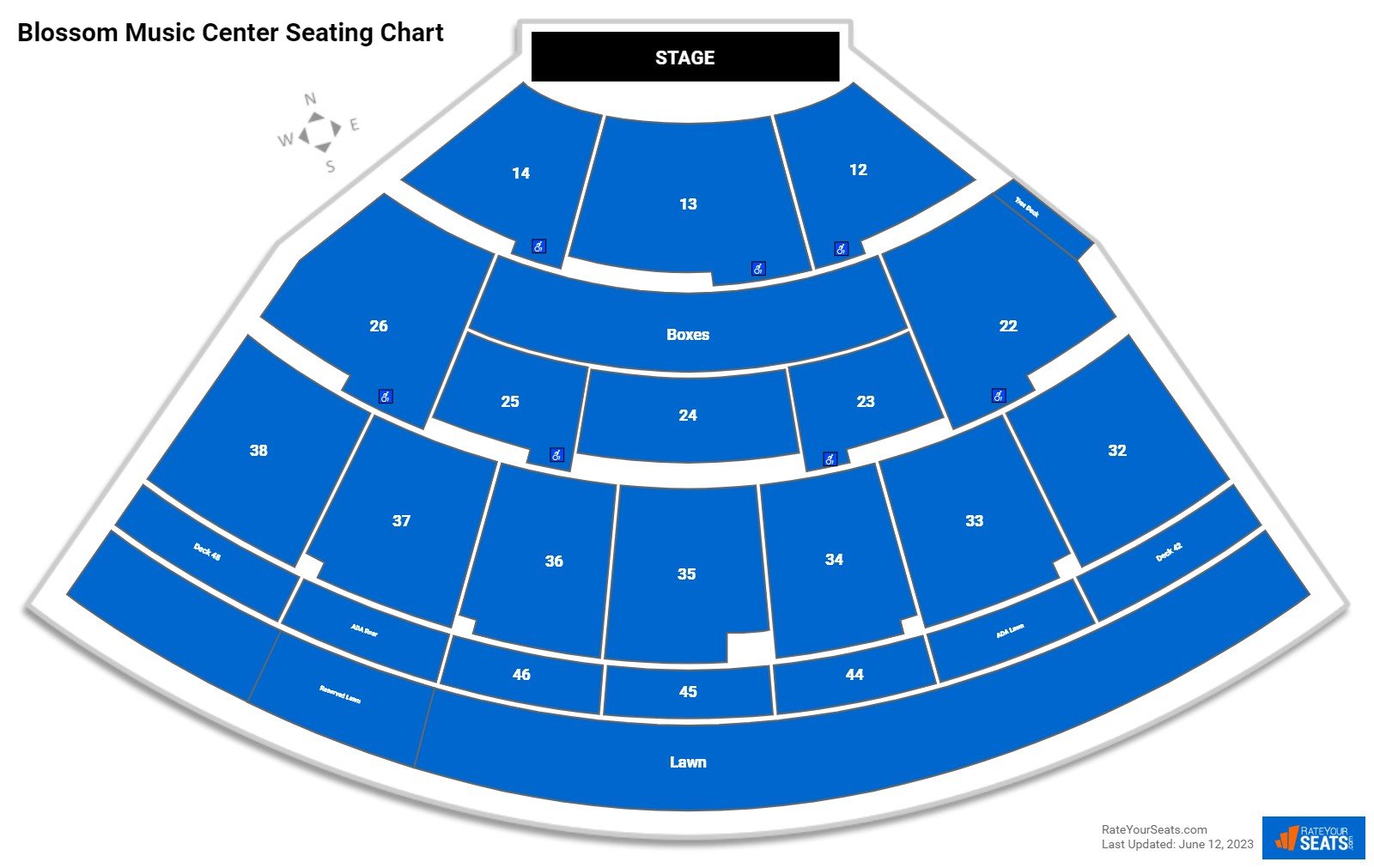 Blossom Music Center Seating Chart Rateyourseats Com