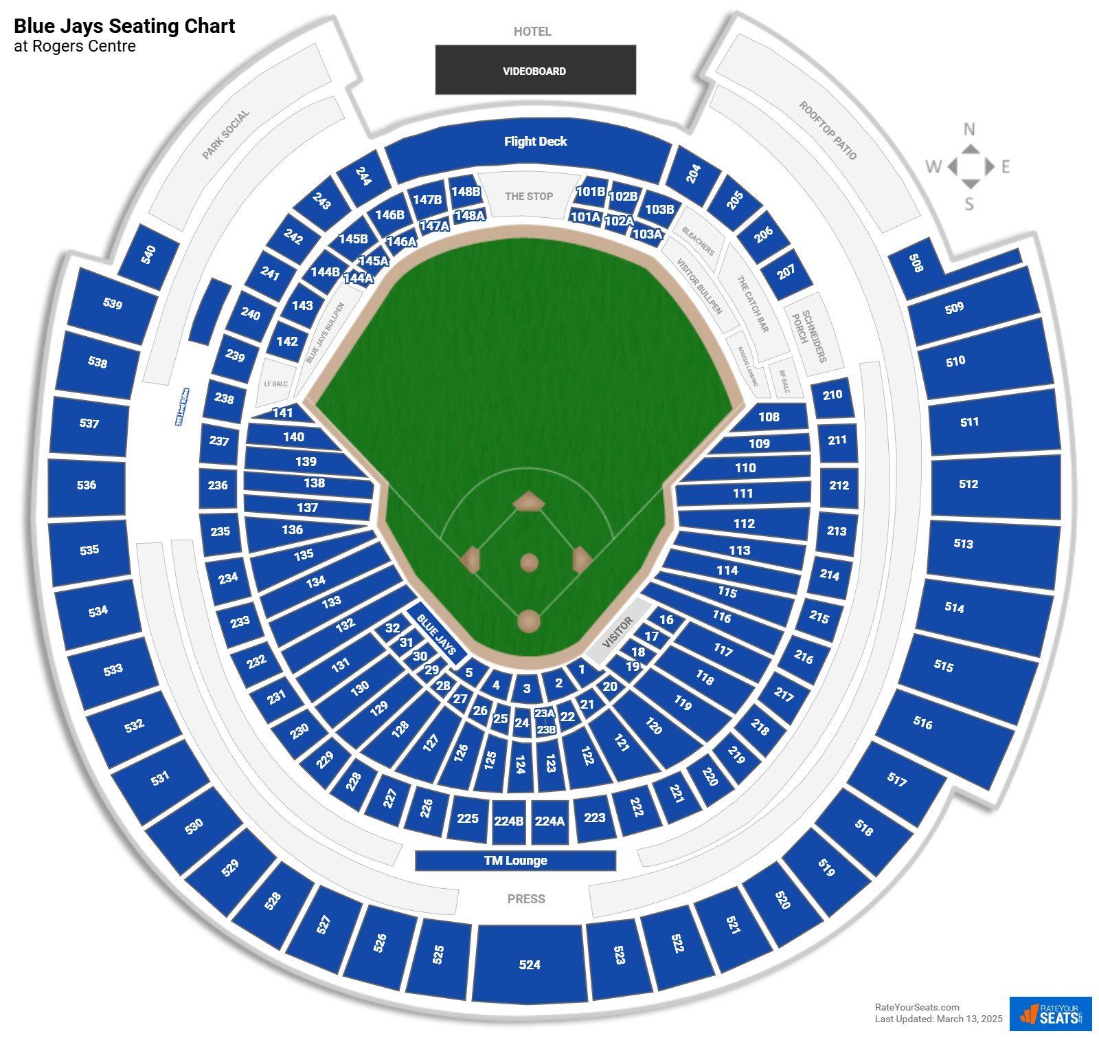 Rogers Centre Seating Charts Rateyourseats Com