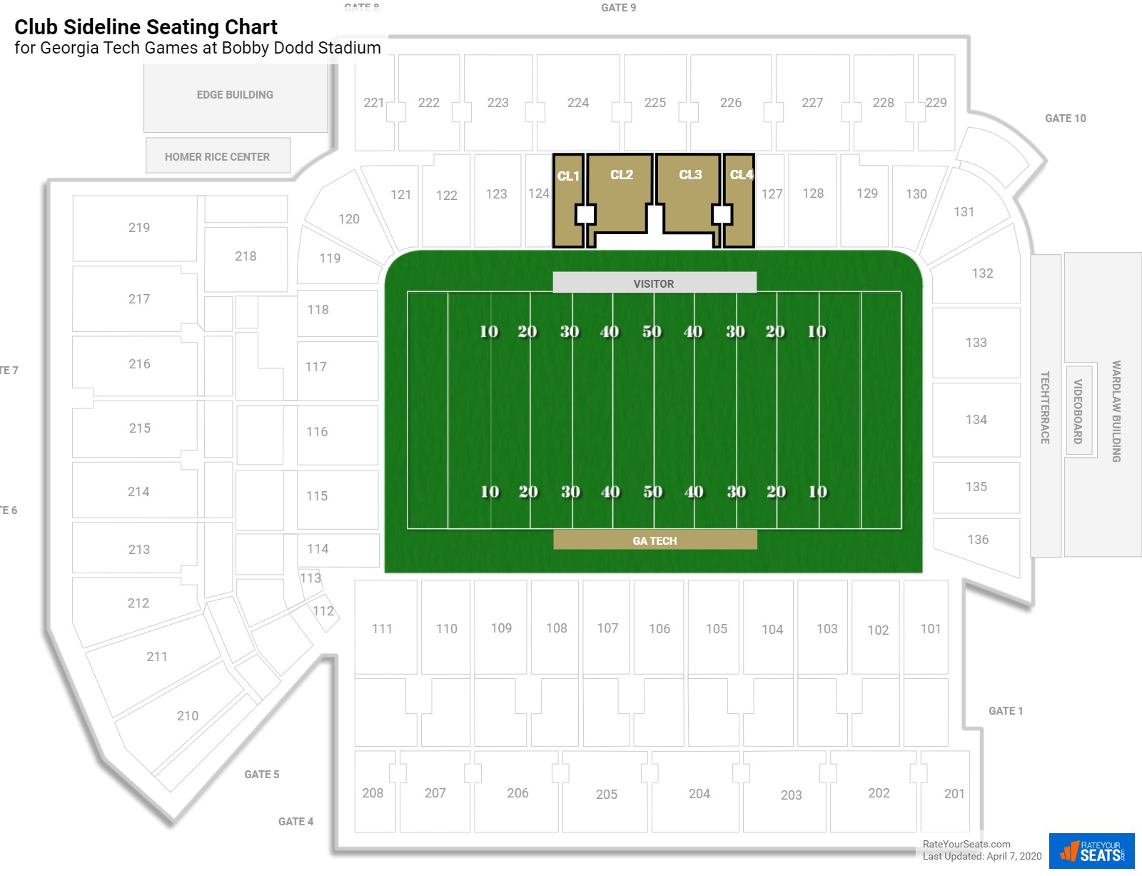 Bobby Dodd Seating Chart