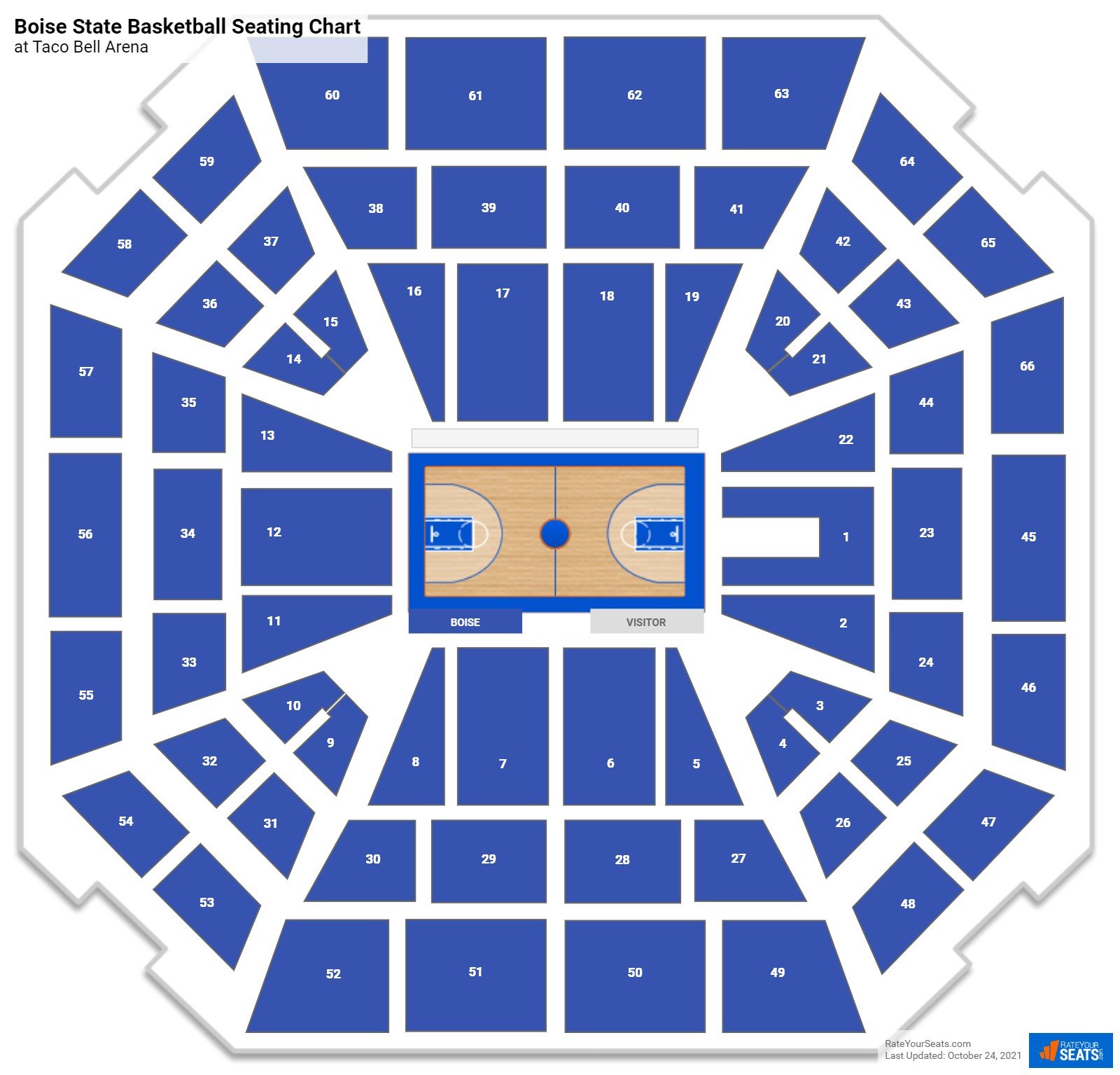 Boise State Broncos Seating Chart at Taco Bell Arena