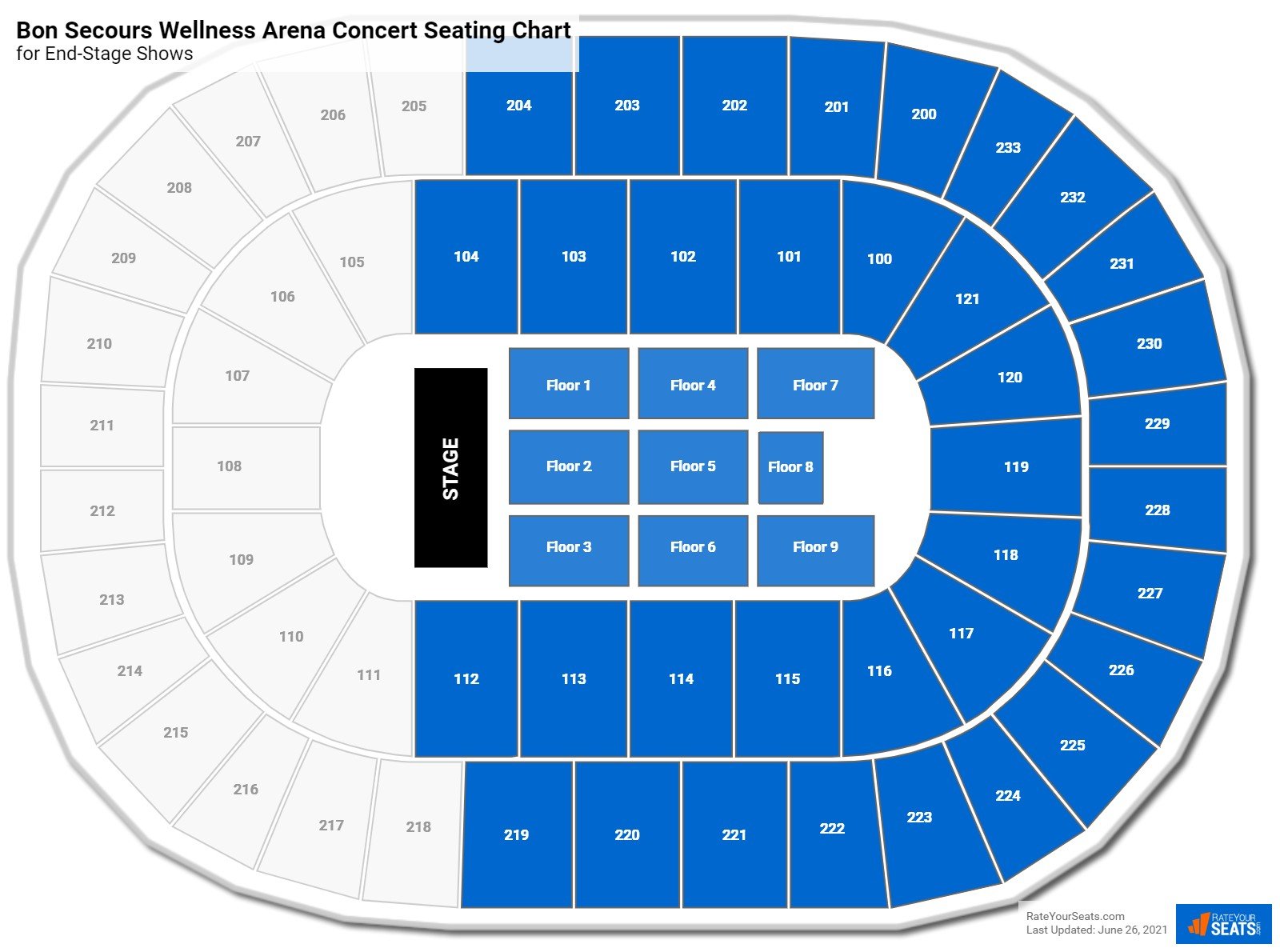 Bon Secours Wellness Arena Concert Seating Chart