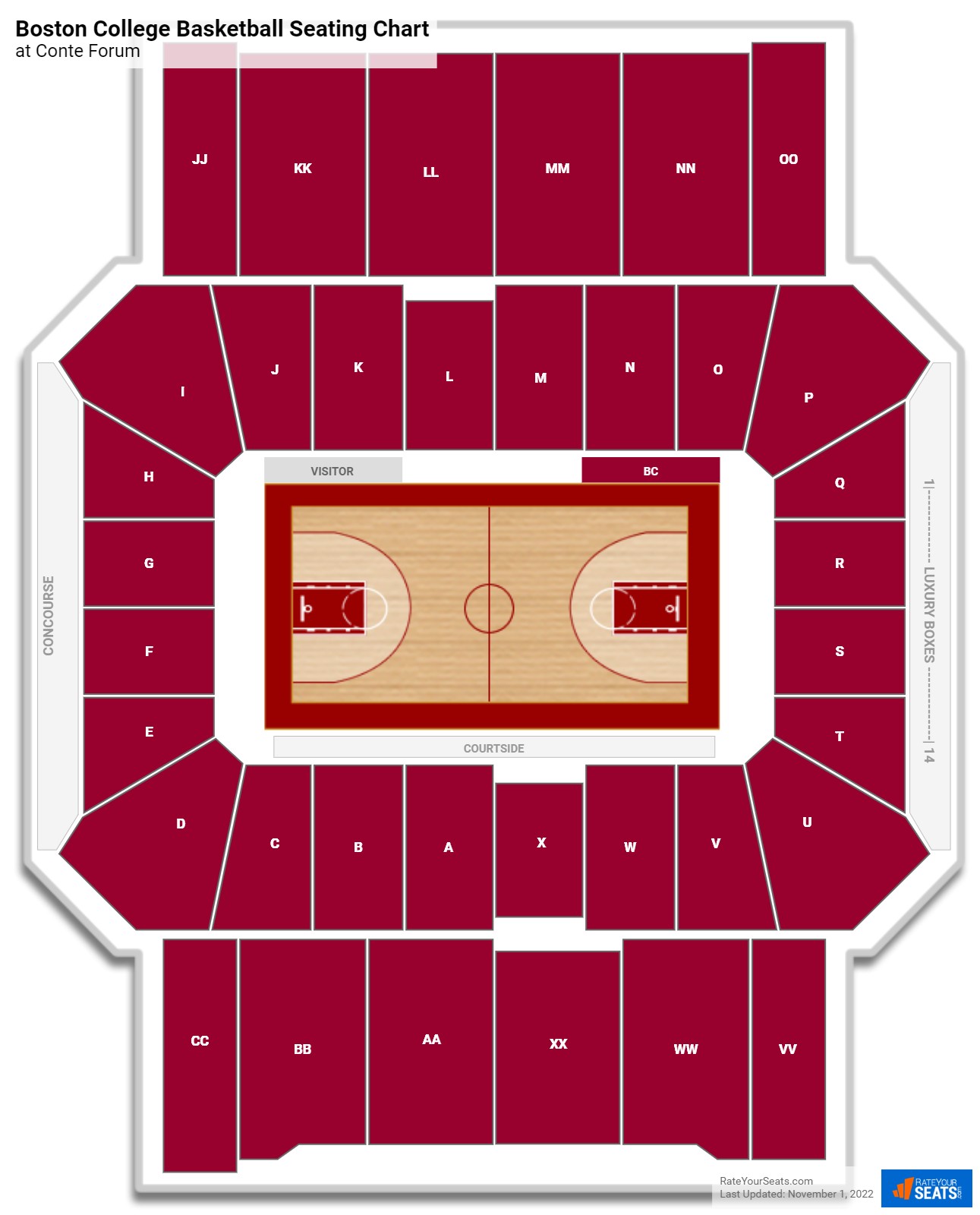 Boston College Eagles Seating Chart at Conte Forum