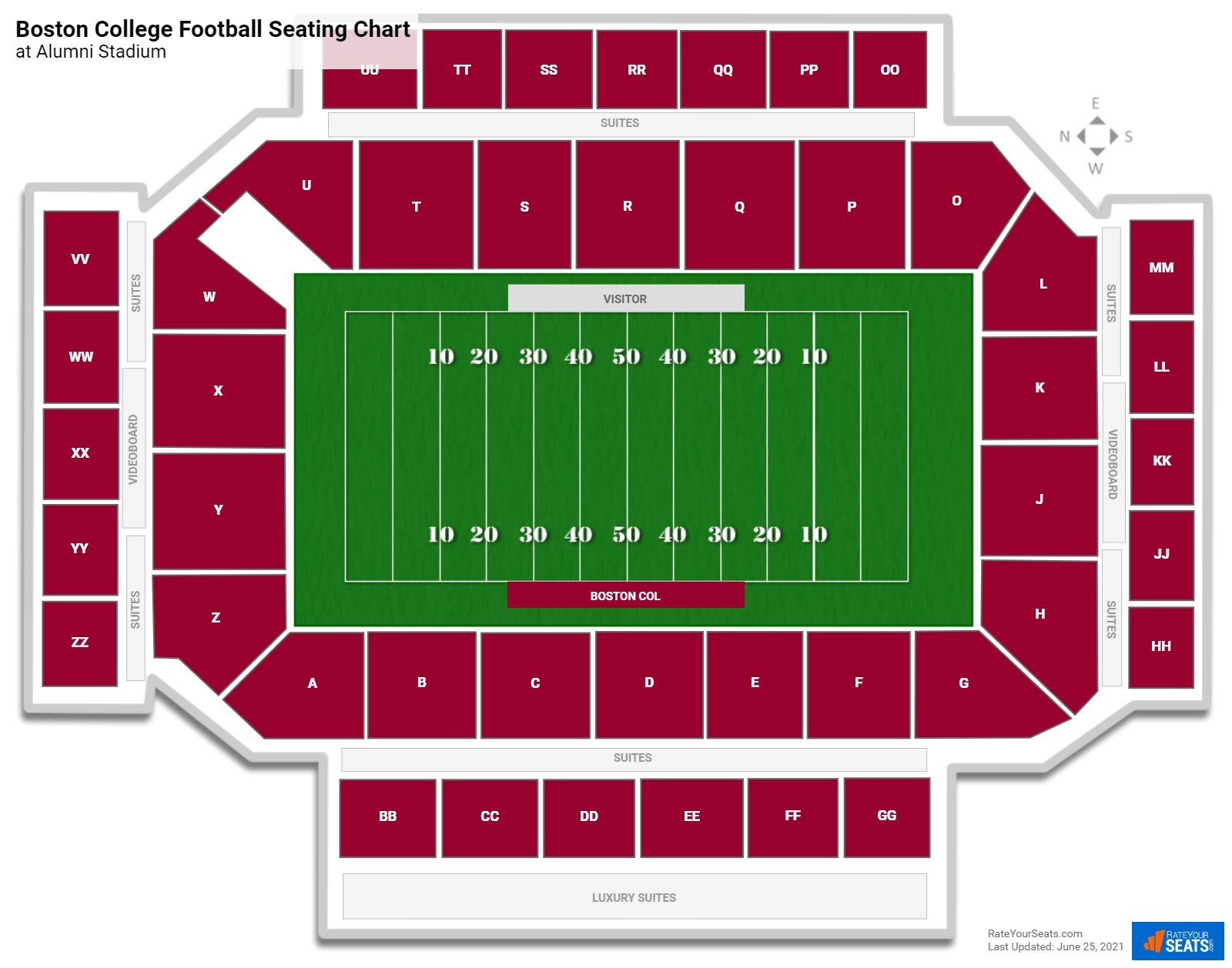 Boston College Eagles Seating Chart at Alumni Stadium