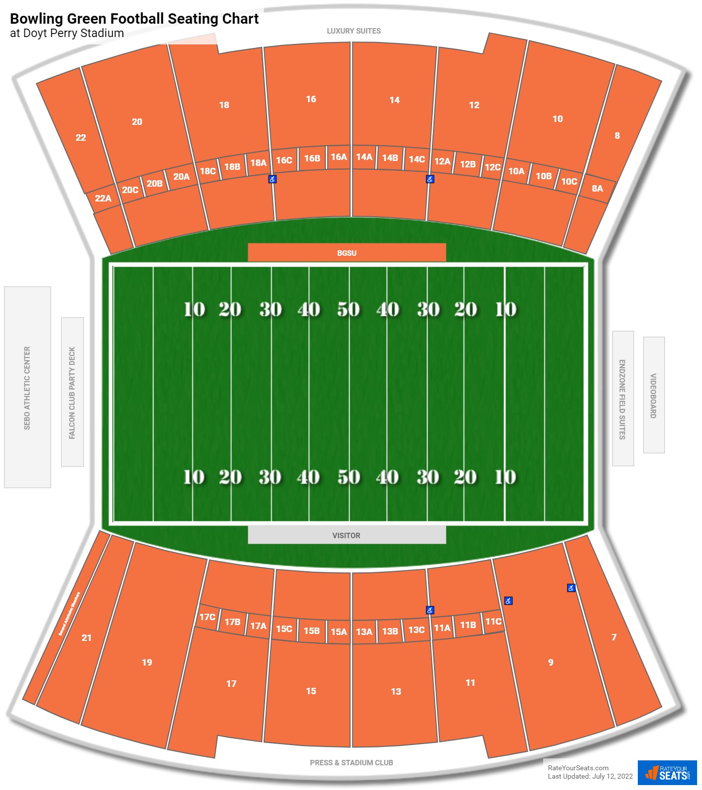 Bowling Green Falcons Seating Chart at Doyt Perry Stadium