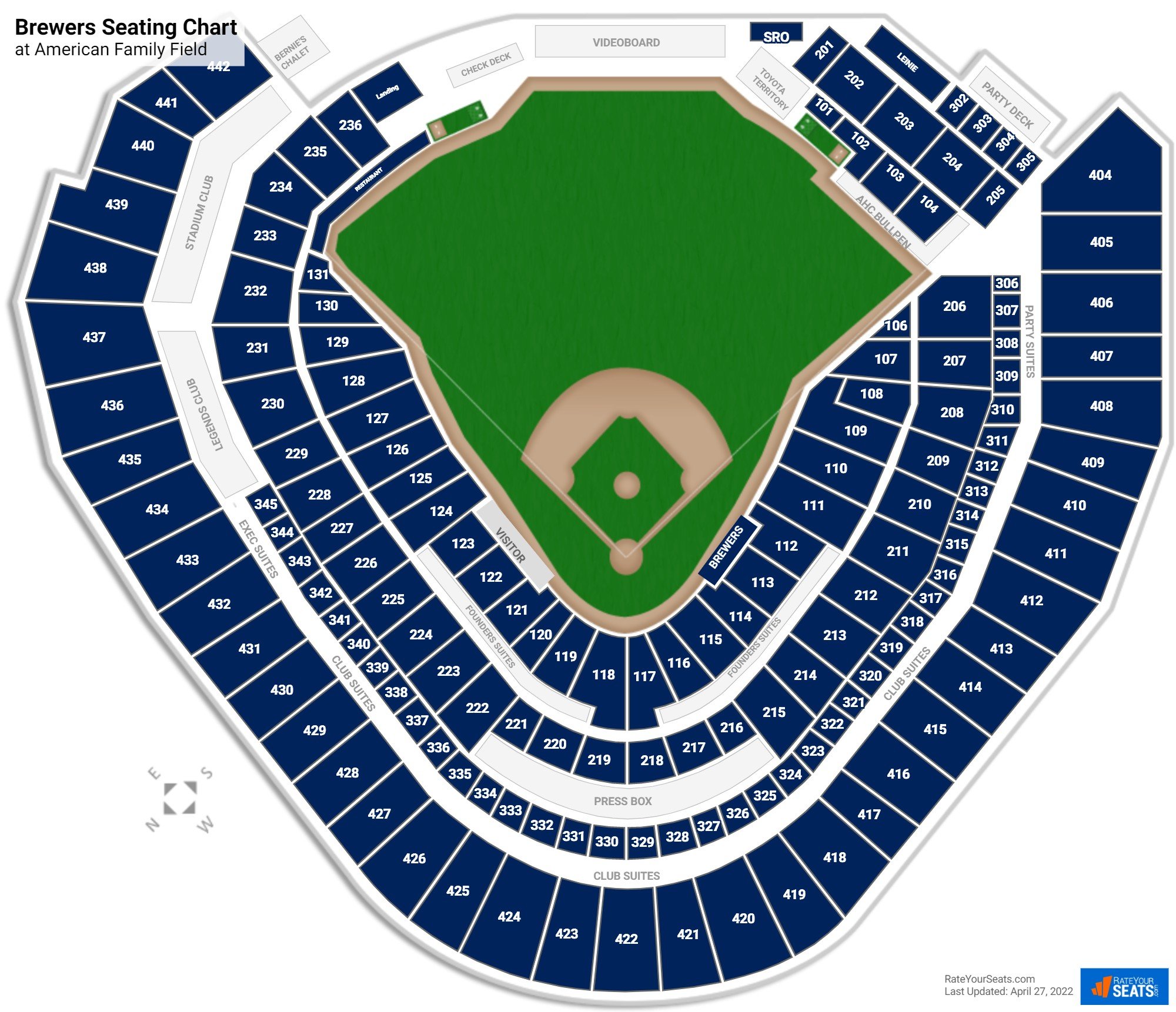 Milwaukee Brewers Seating Chart at American Family Field