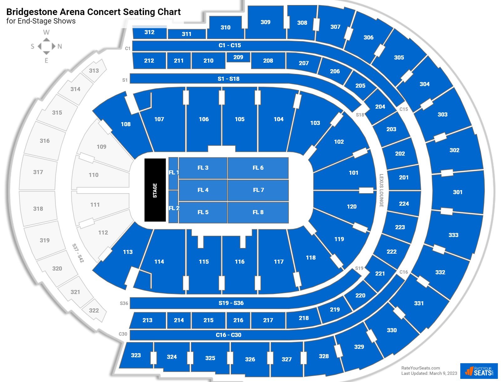 Bridgestone Arena Concert Seating Chart