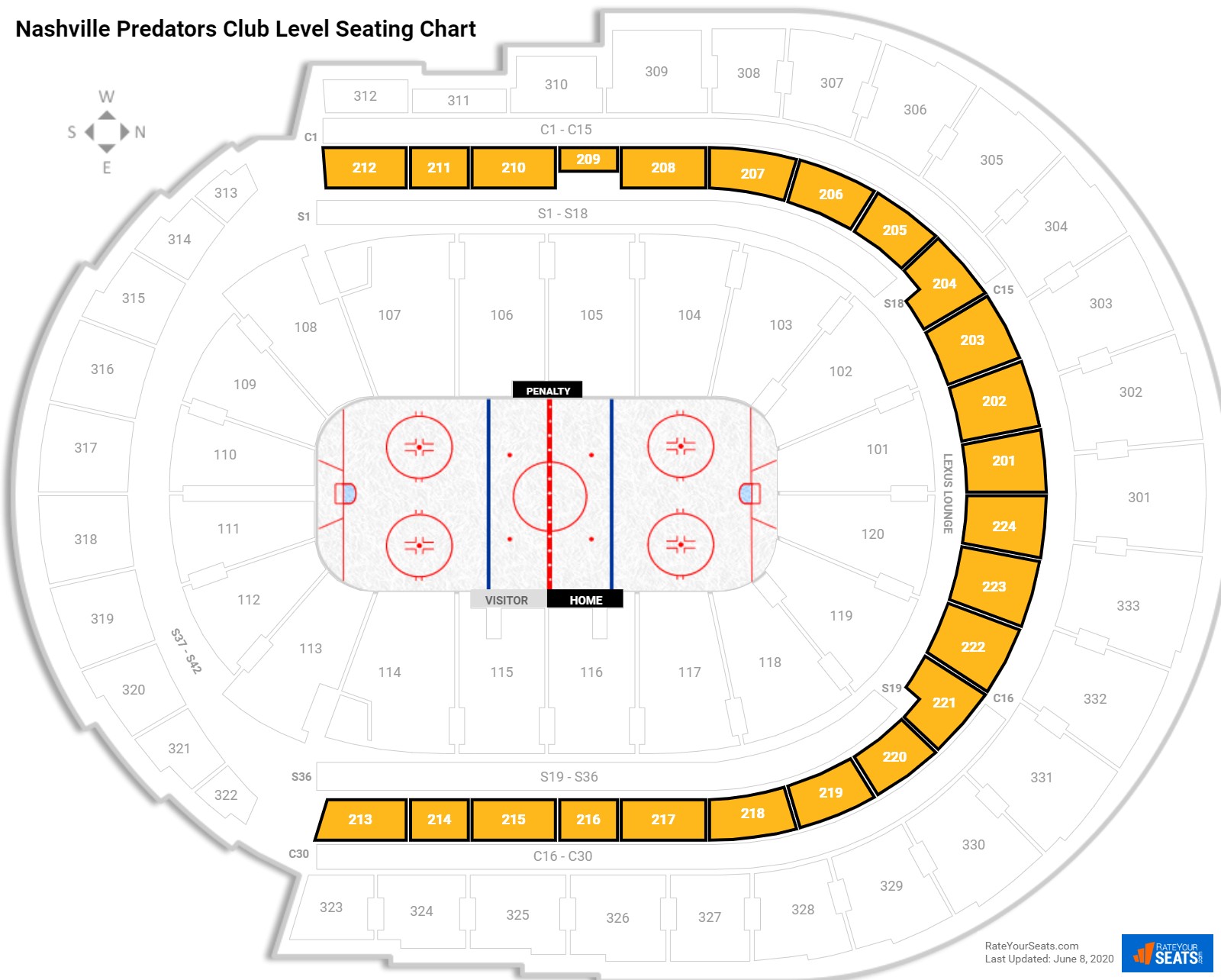 Predators Hockey Seating Chart