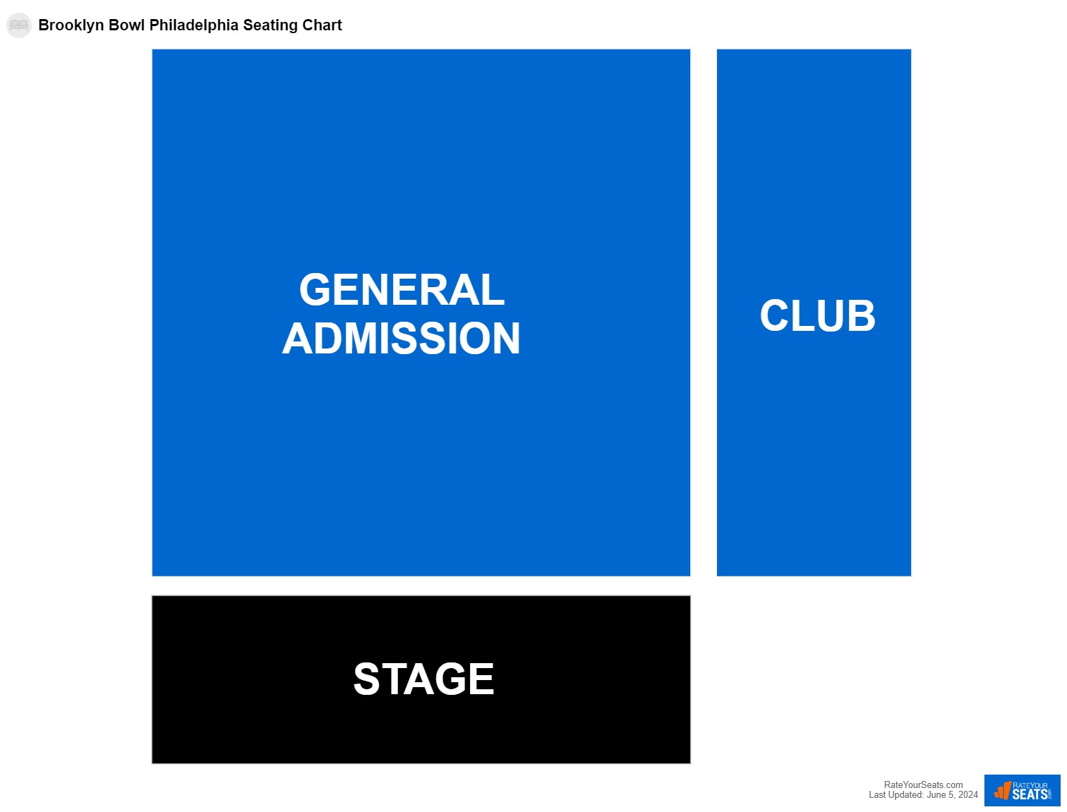 Interactive seating chart Concert seating chart at Brooklyn Bowl Philadelphia