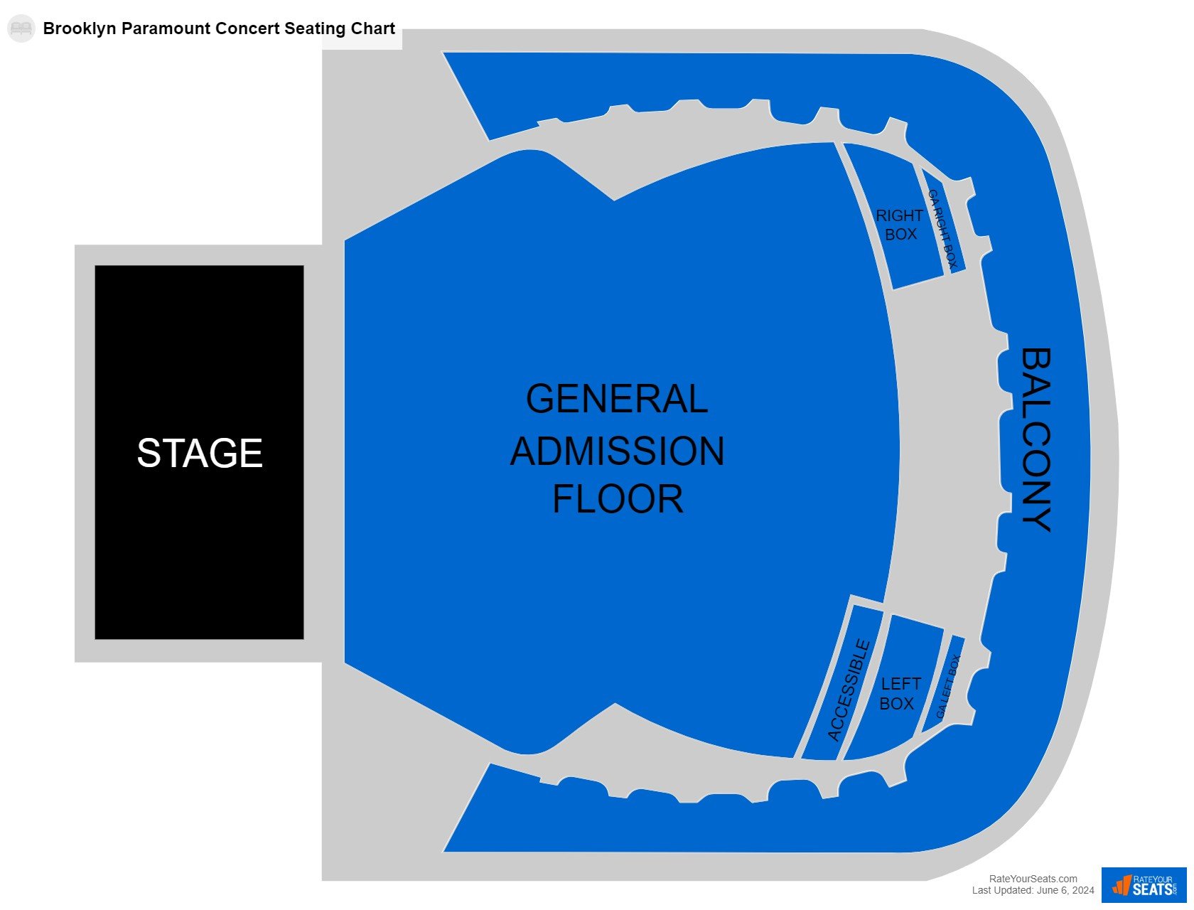 Interactive seating chart Concert seating chart at Brooklyn Paramount