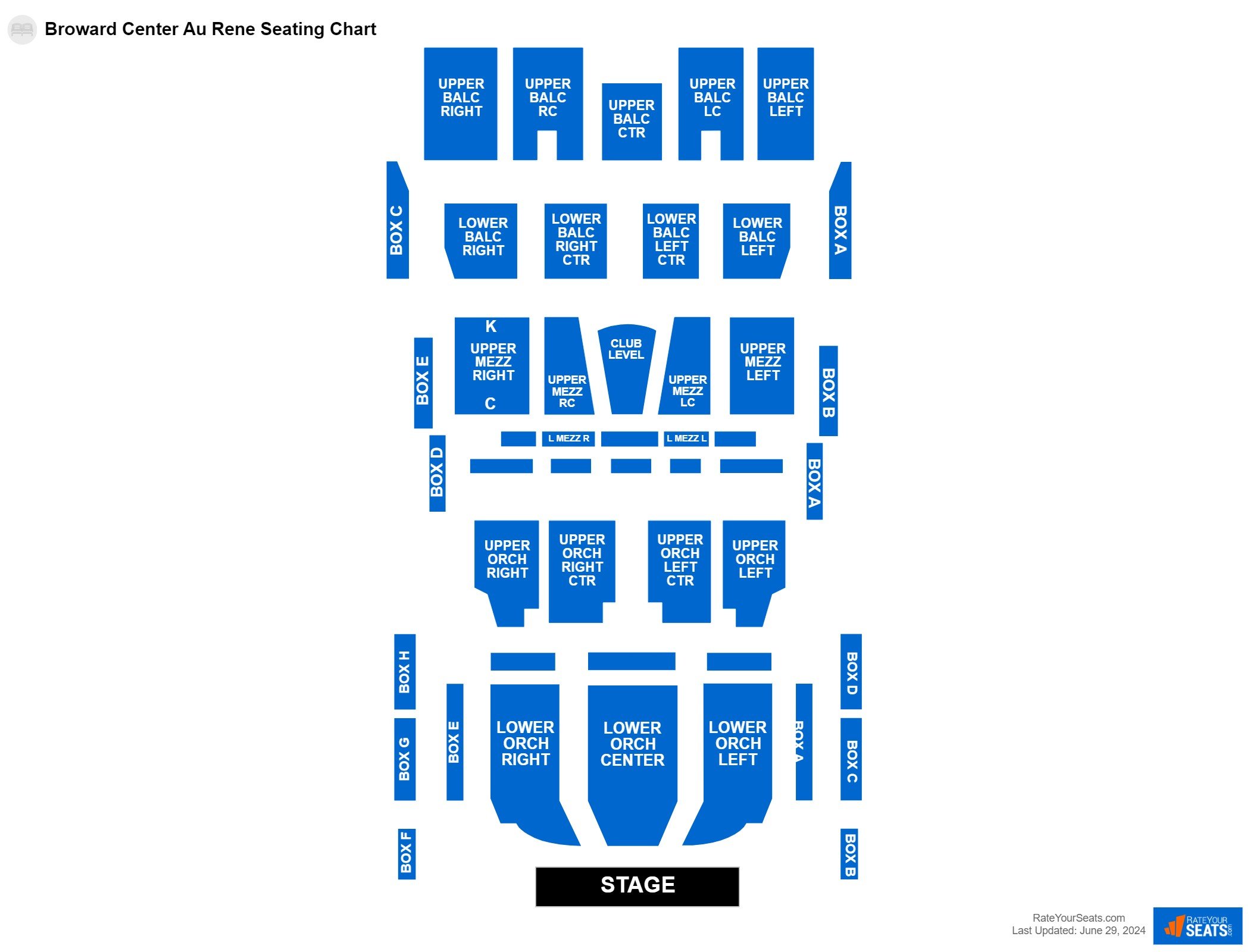Interactive seating chart Comedy seating chart at Broward Center Au Rene