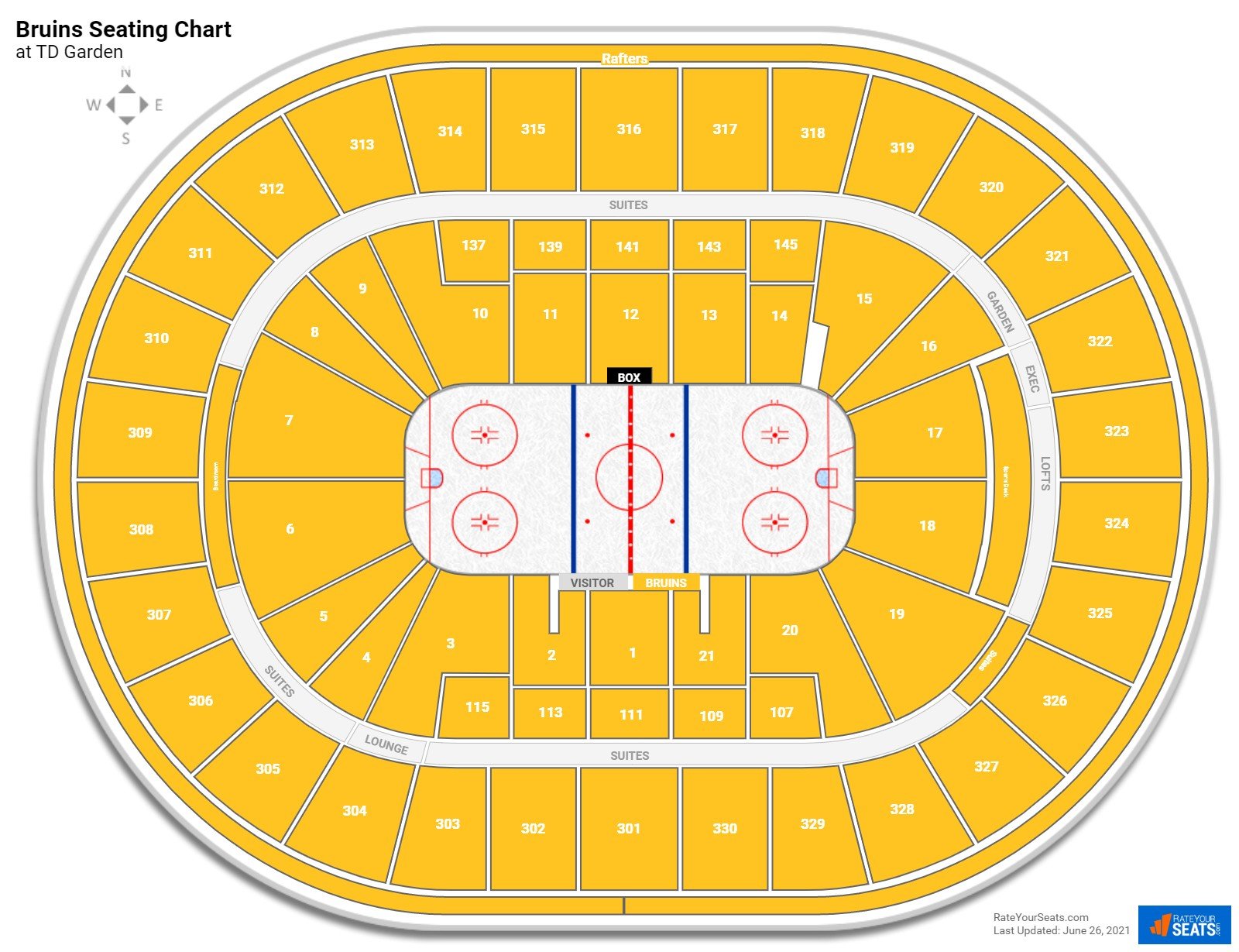 Boston Bruins Seating Chart at TD Garden