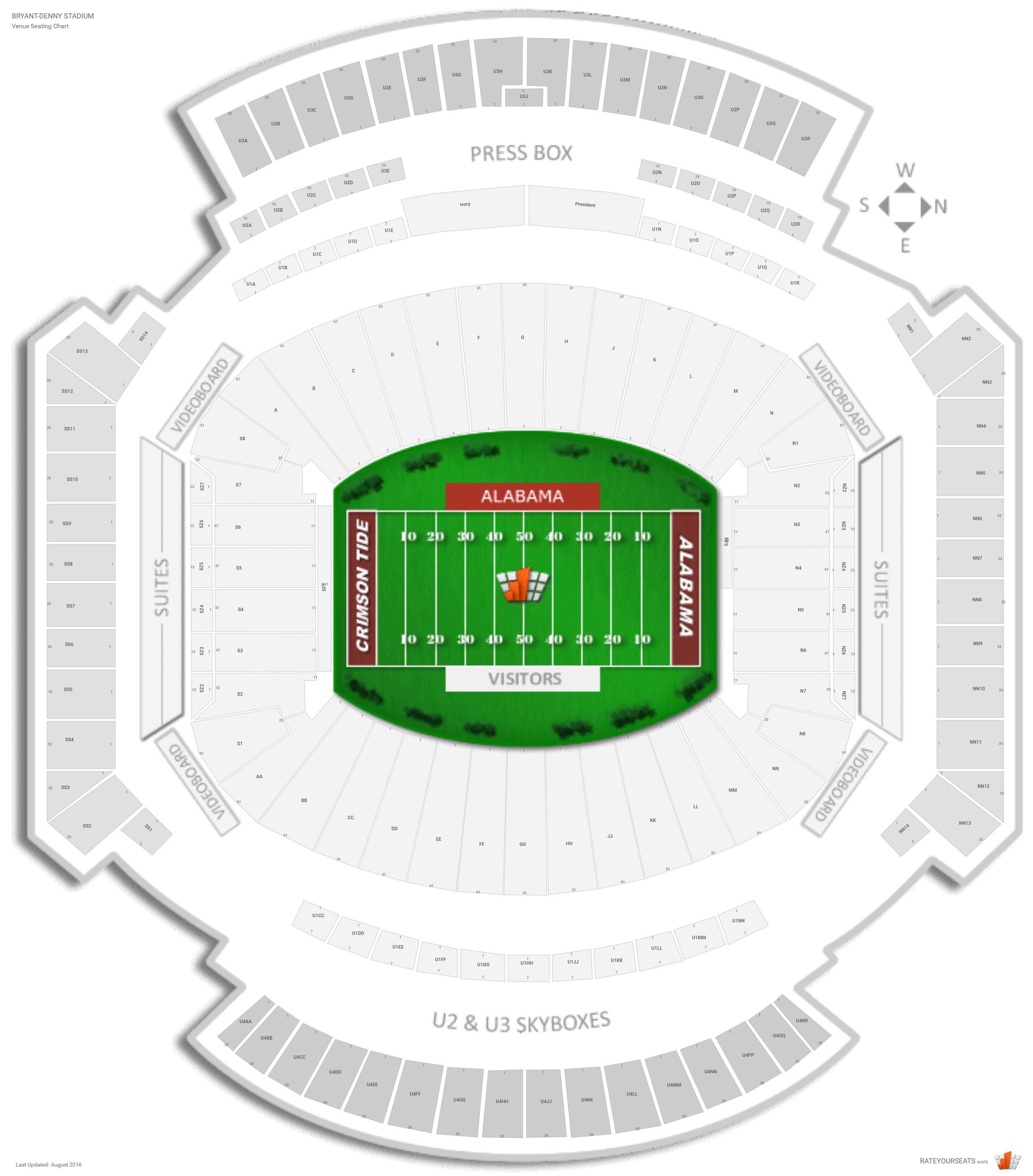 University Of Alabama Seating Chart