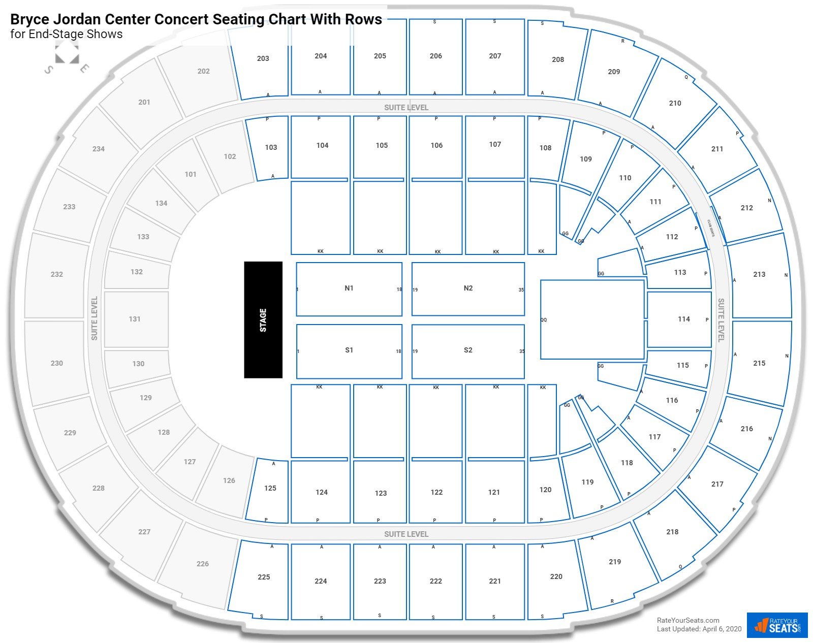 Bryce Jordan Center seating chart with rows concert