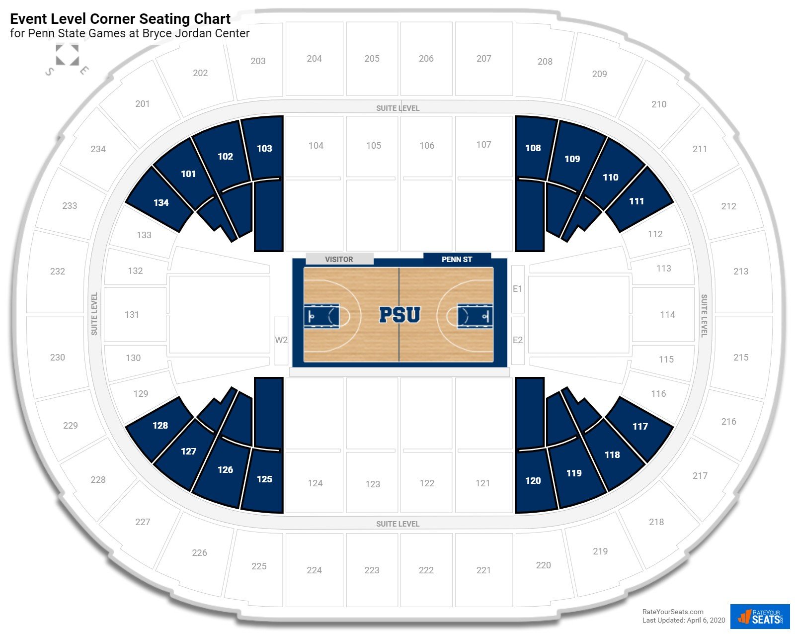 Bryce Jordan Center Seating Chart With Seat Numbers