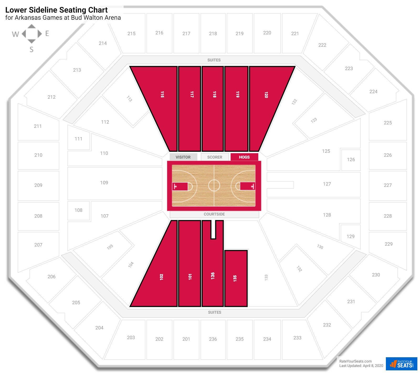 Bud Walton Arena Seating Chart Map