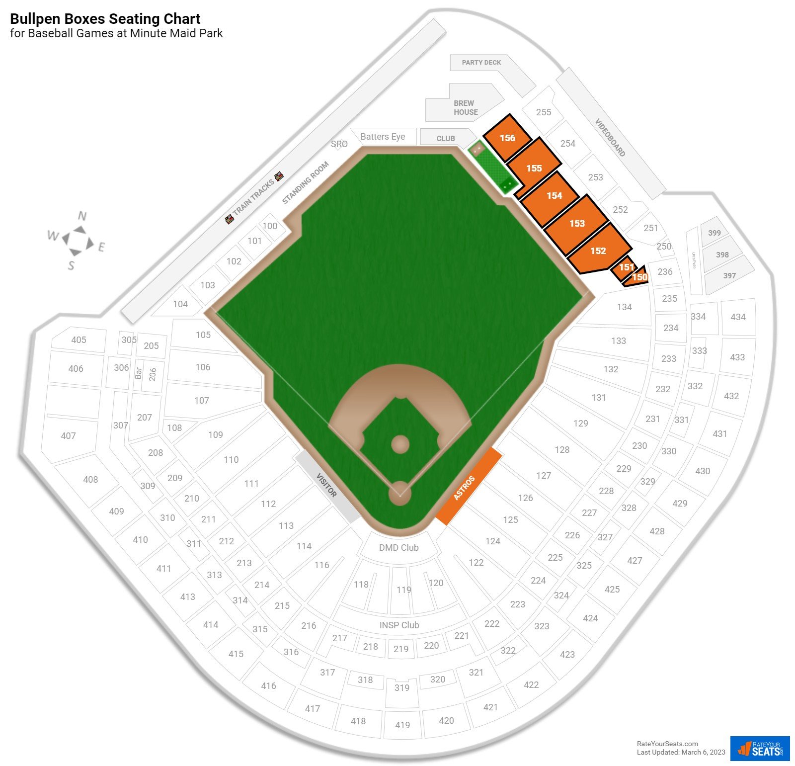 Baseball Bullpen Boxes Seating Chart at Minute Maid Park