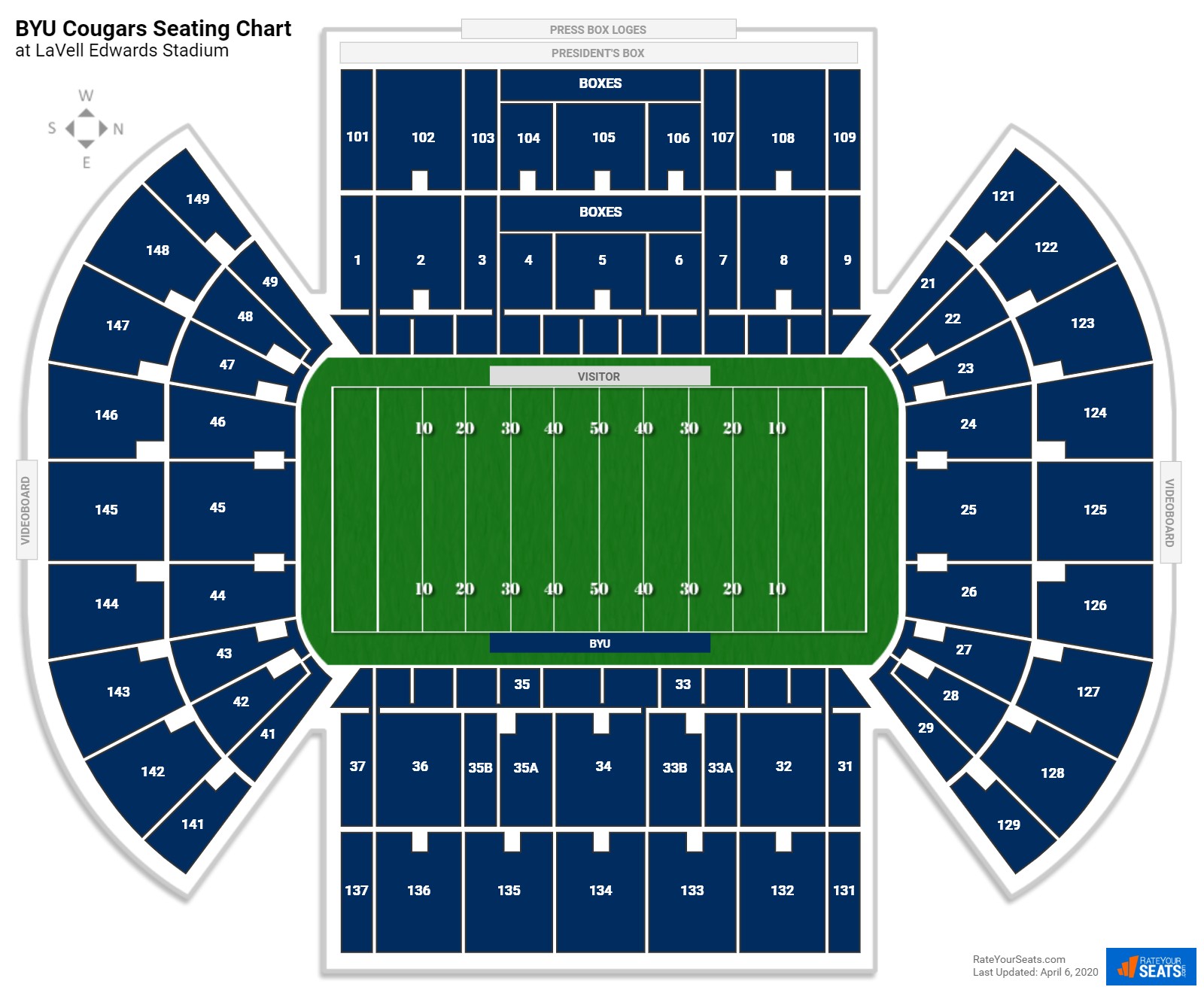 BYU Football Seating Chart.