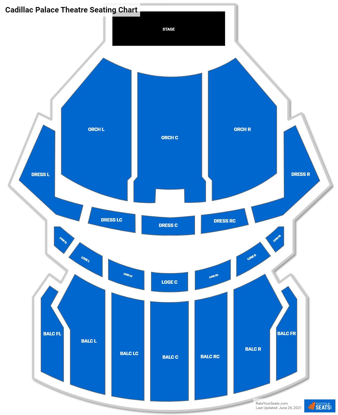 Cadillac Palace Theatre Theater Seating Chart