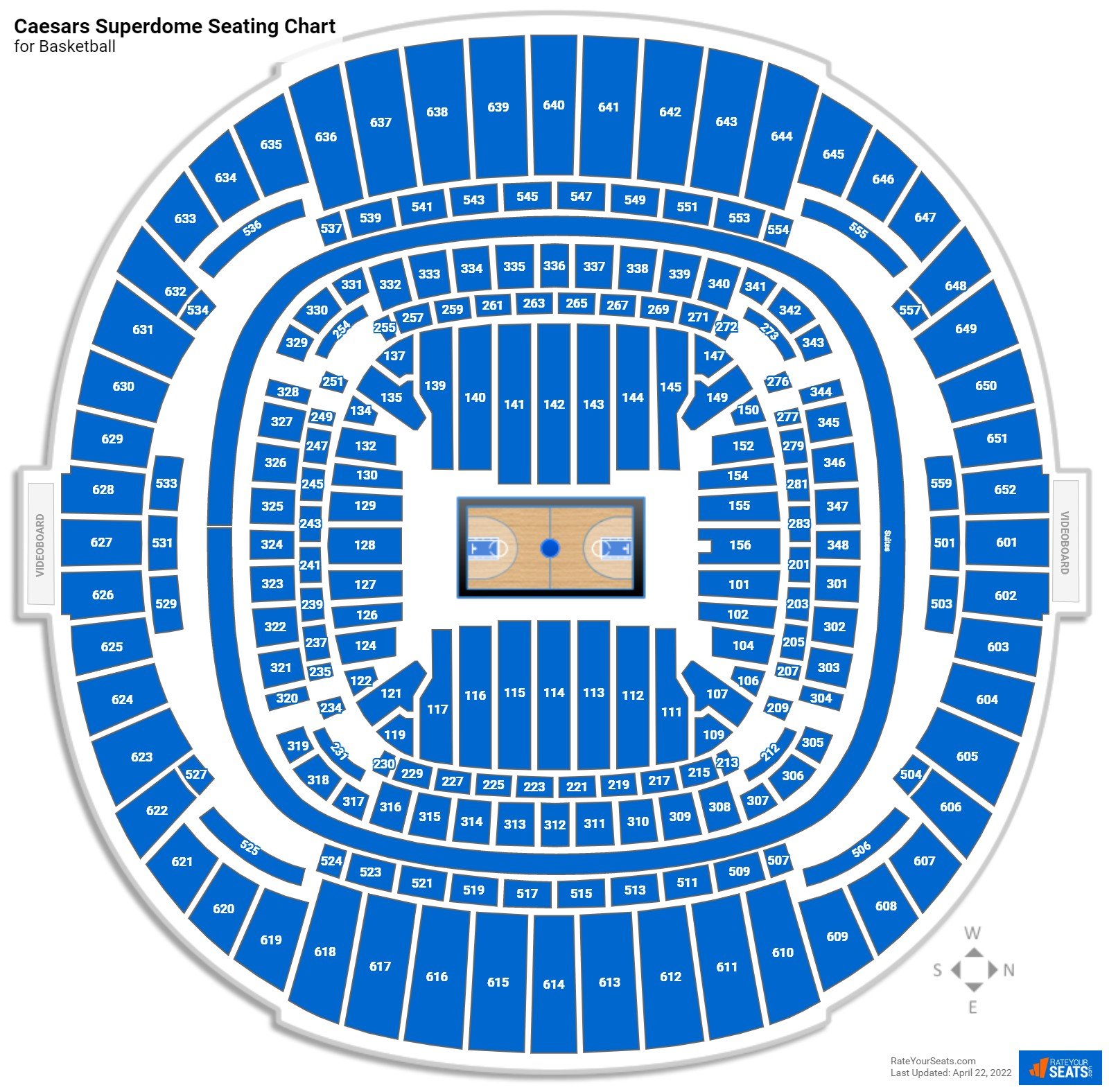 Seating Charts for Caesars Superdome.