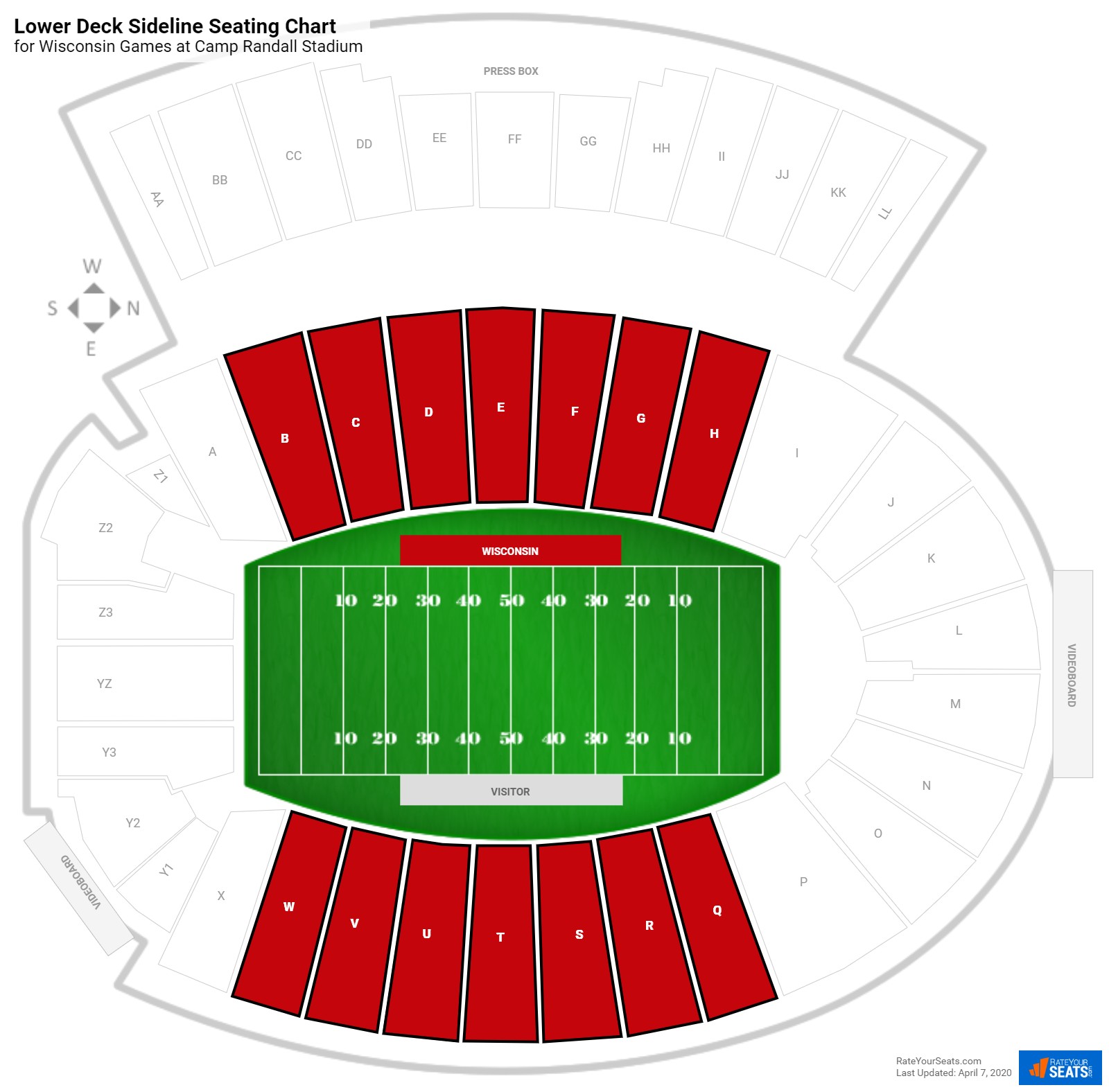 Uw Badgers Football Seating Chart