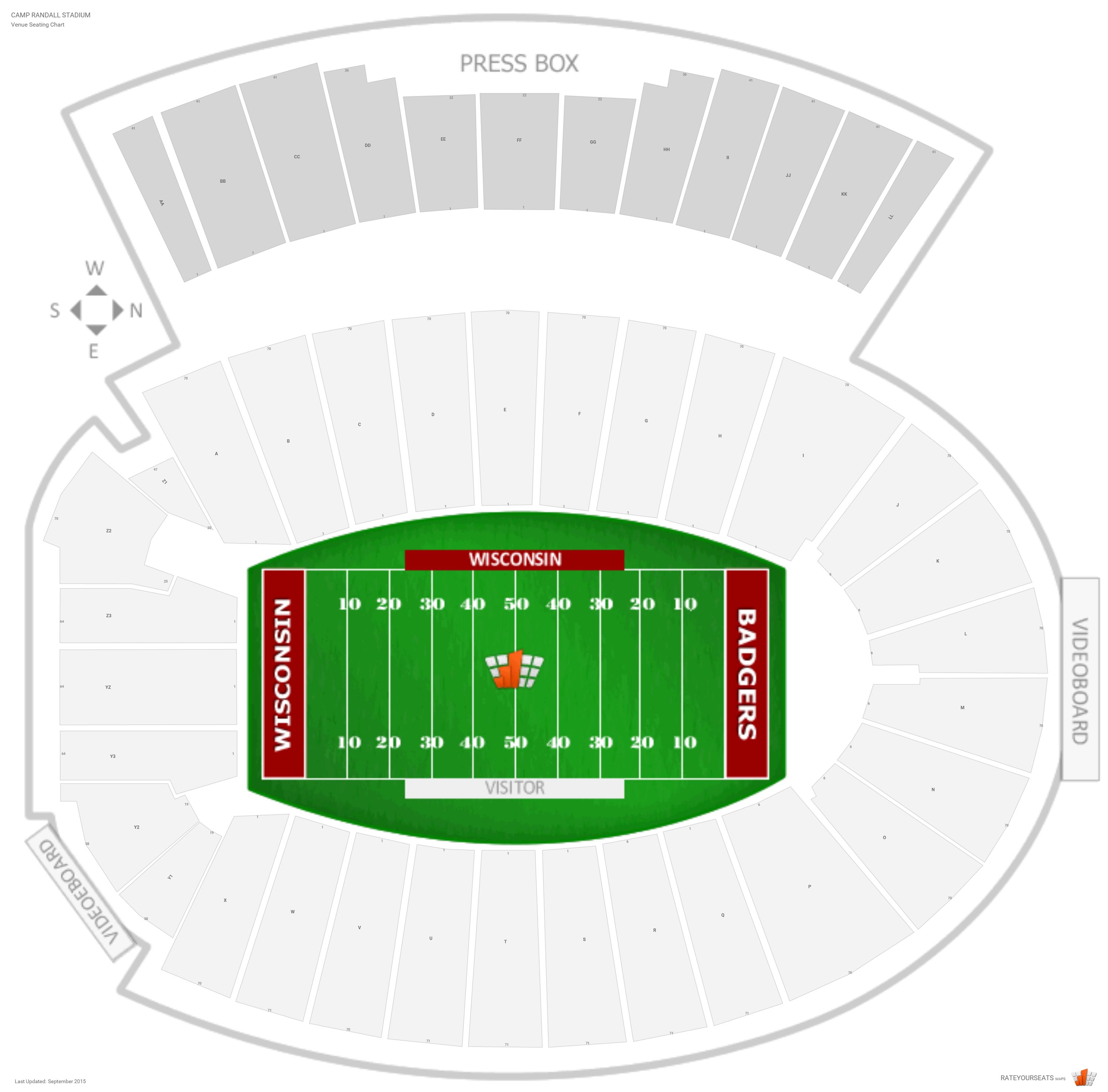 Camp Randall Seating Chart With Rows