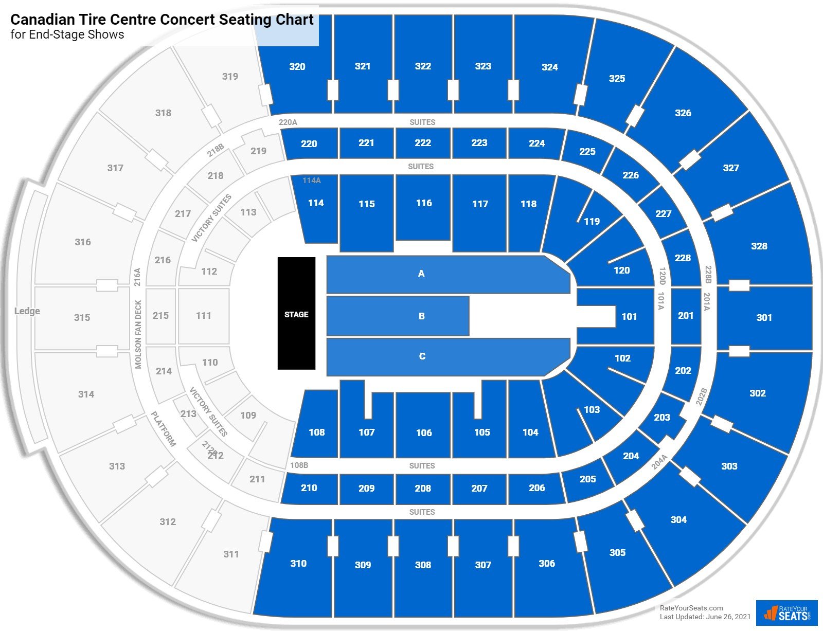 Canadian Tire Centre Concert Seating Chart