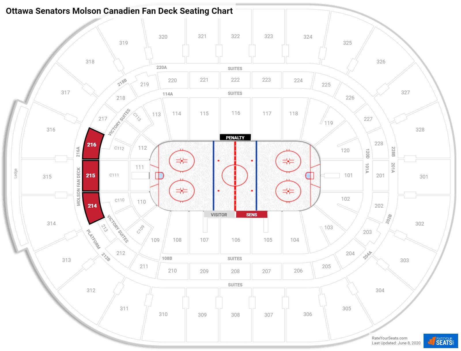 Ottawa Senators Interactive Seating Chart
