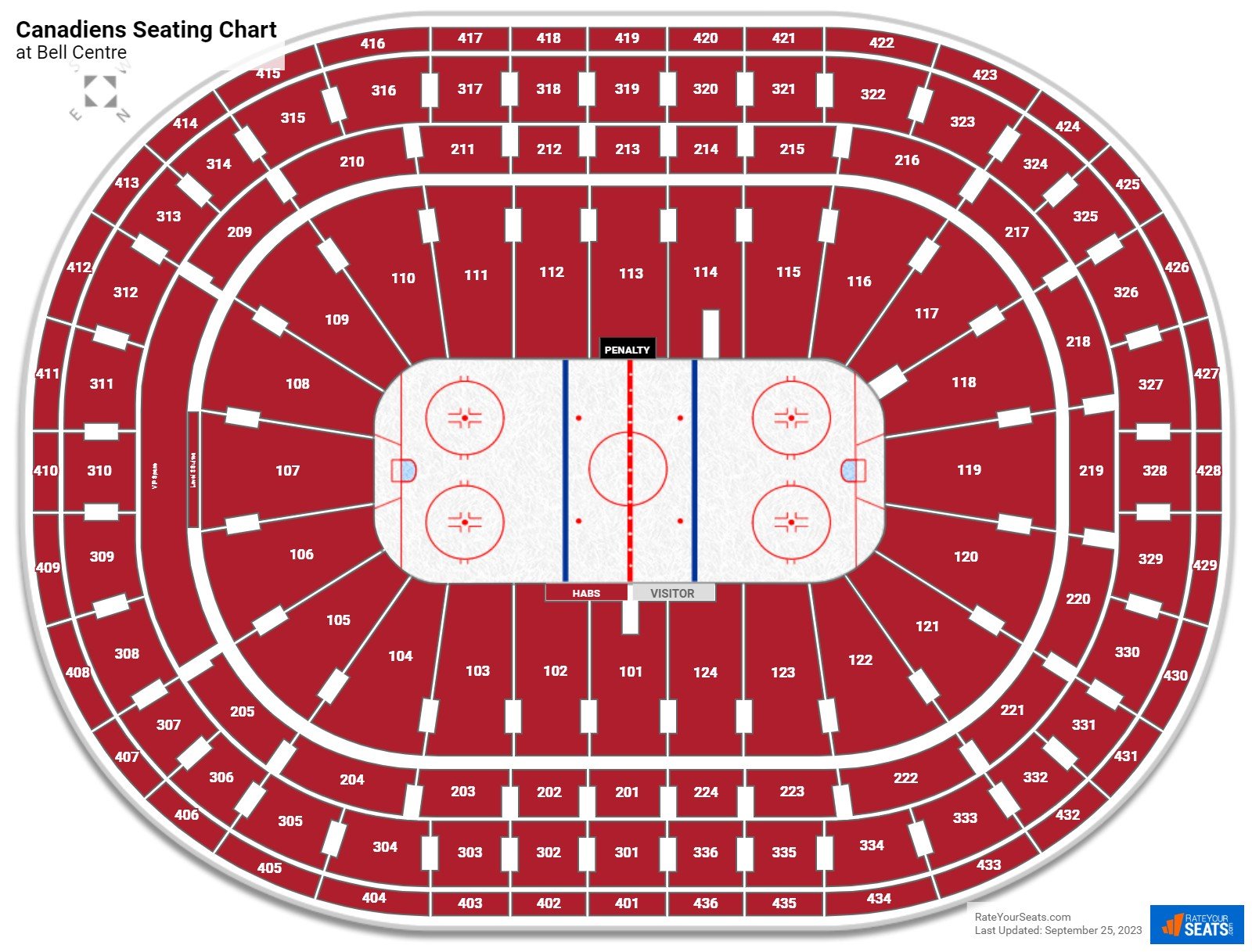 Montreal Canadiens Seating Chart at Bell Centre