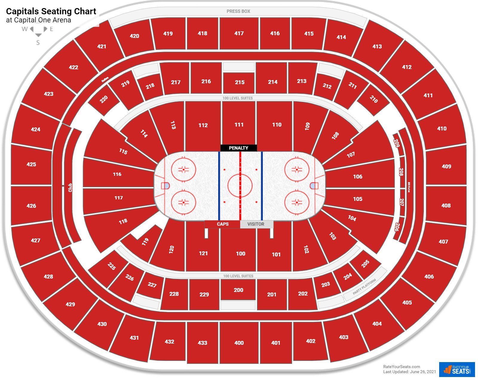 Washington Capitals Seating Chart at Capital One Arena